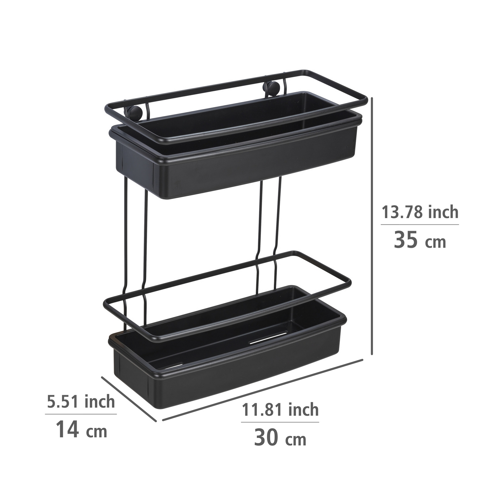 Wandregal 'Molinella' Edelstahl schwarz 30 x 35 x 14 cm