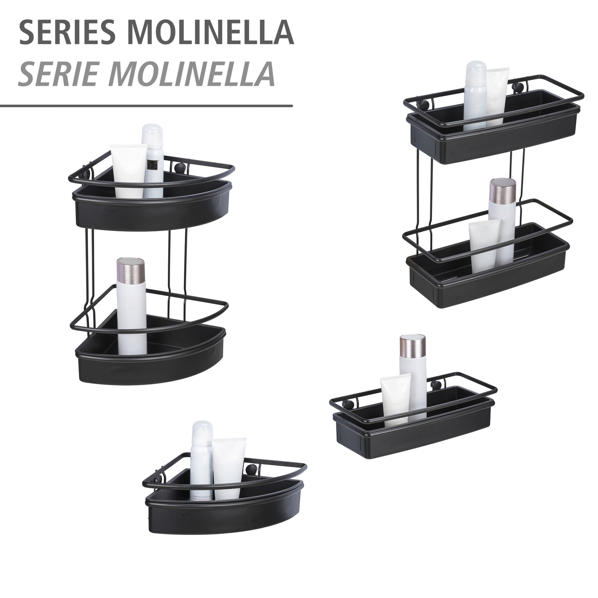 Wandregal 'Molinella' Edelstahl schwarz 30 x 35 x 14 cm