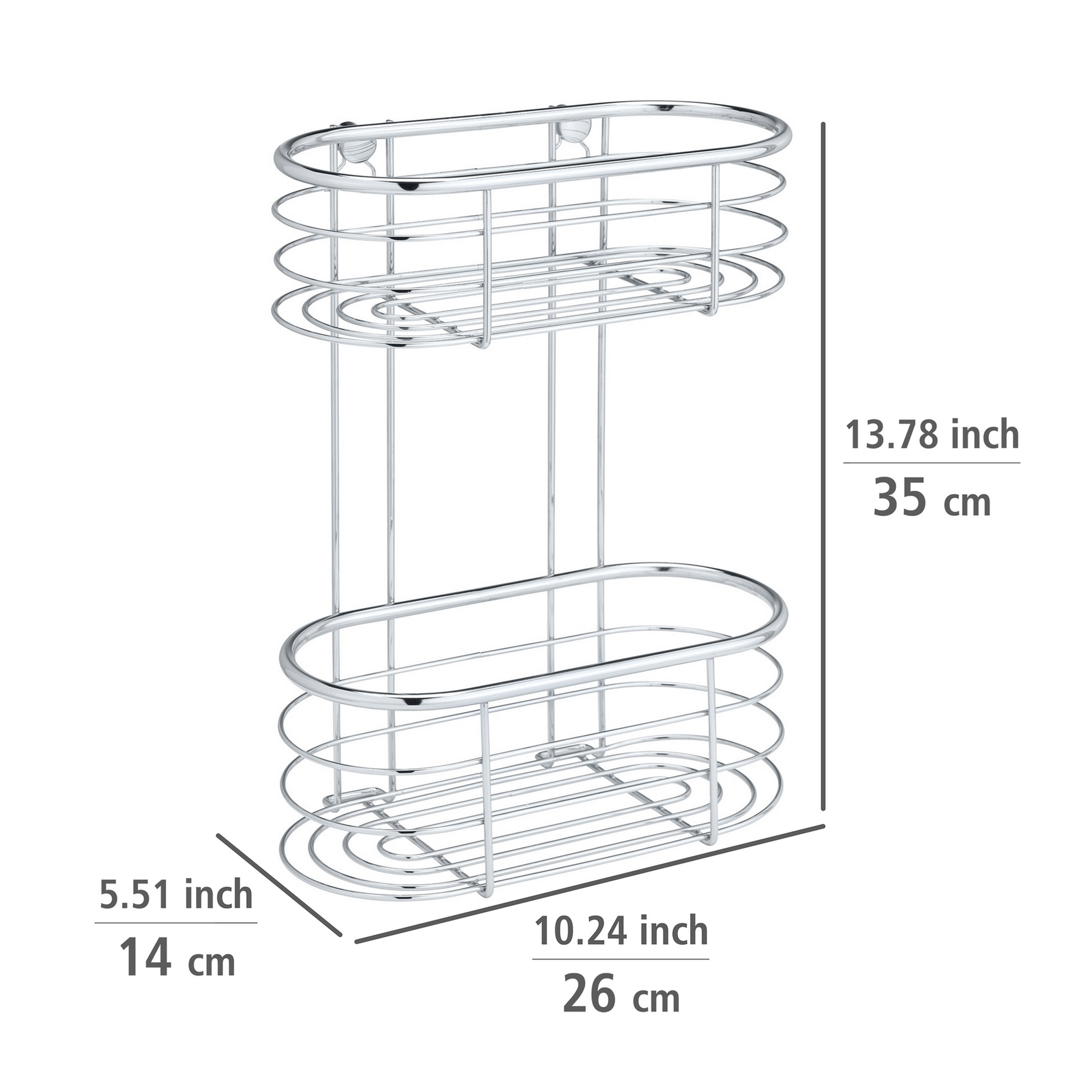 Wandregal 'Trestina' Edelstahl glänzend 26 x 35 x 14 cm