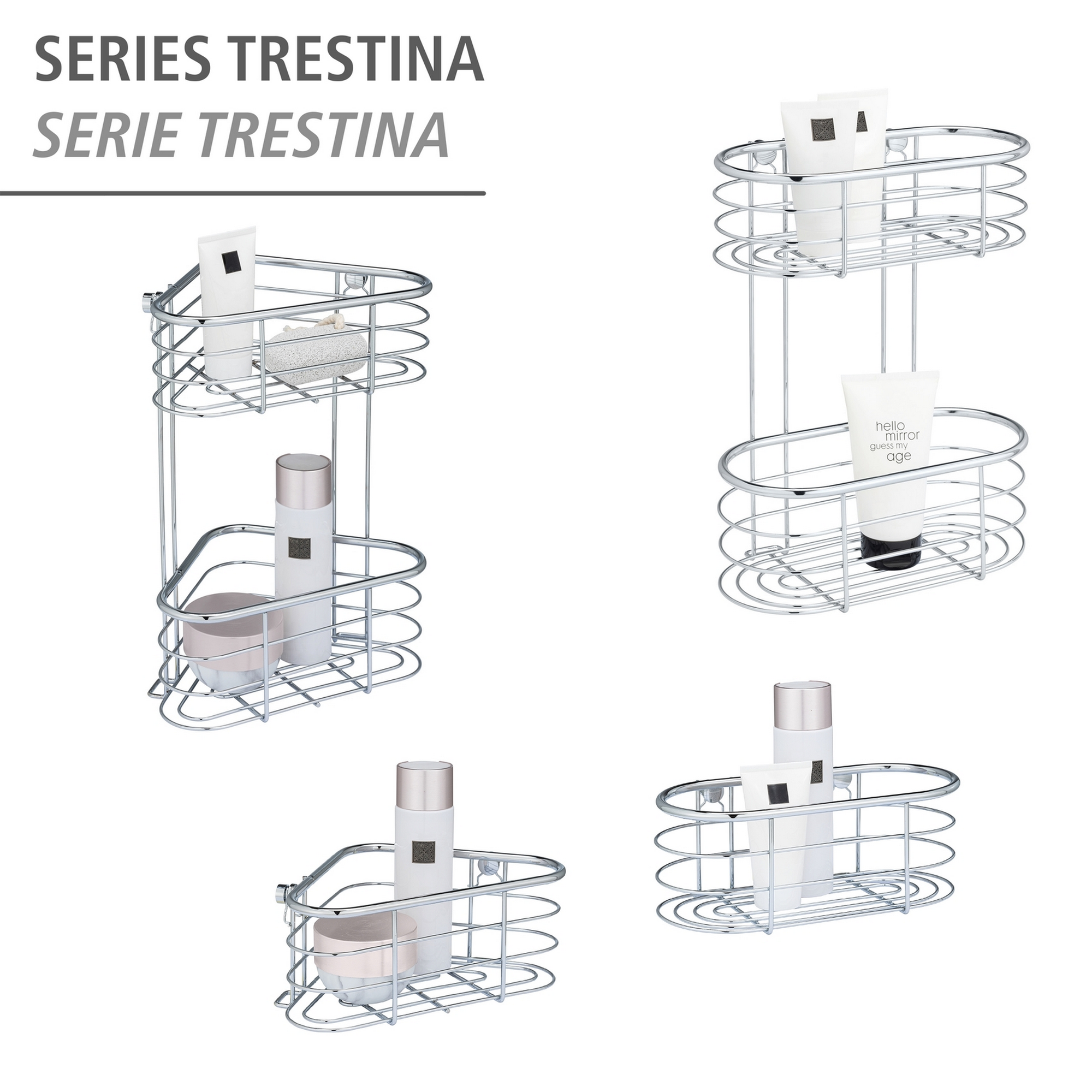 Wandregal 'Trestina' Edelstahl glänzend 26 x 35 x 14 cm