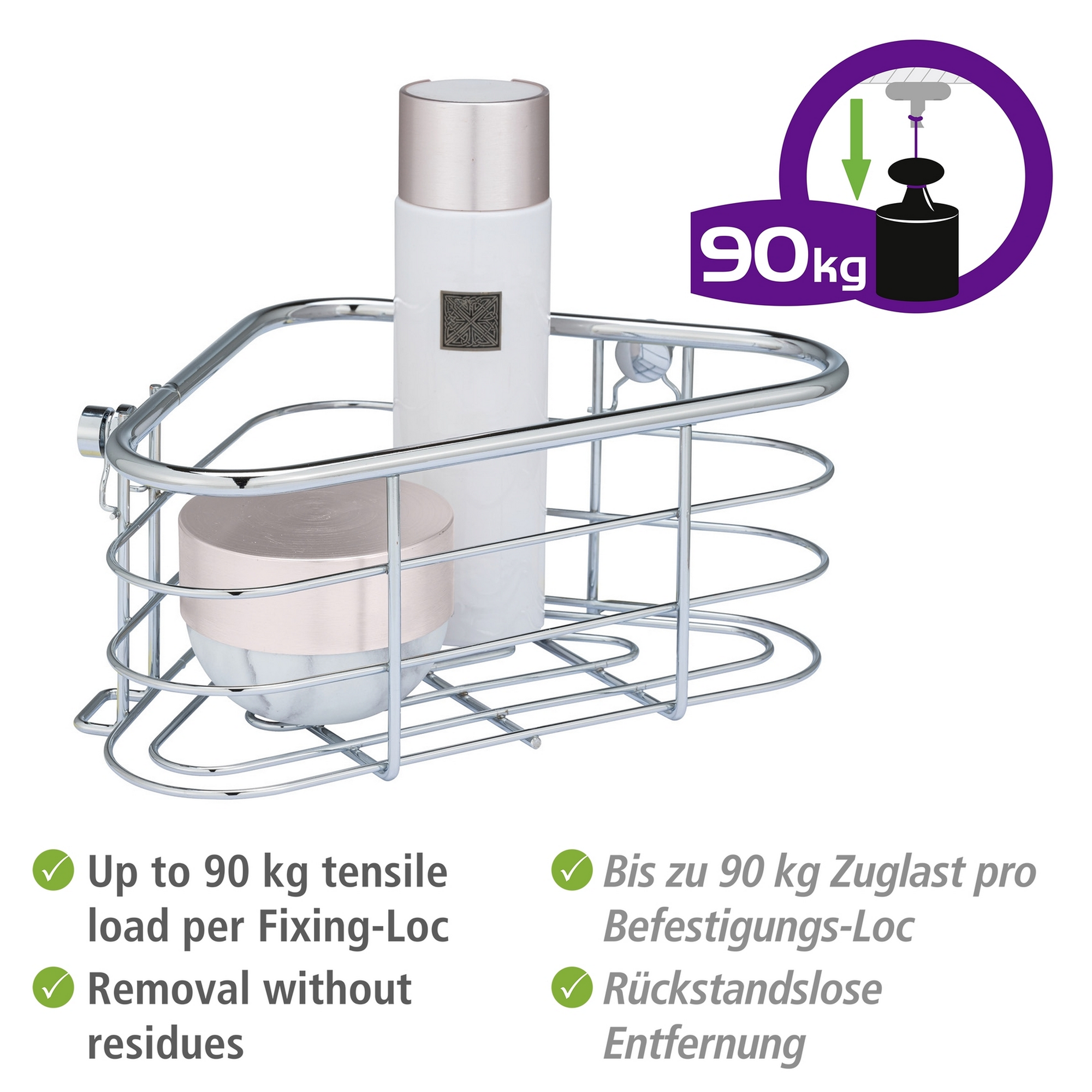 Eckablage 'Trestina' Edelstahl glänzend 25 x 10,5 x 16,5 cm
