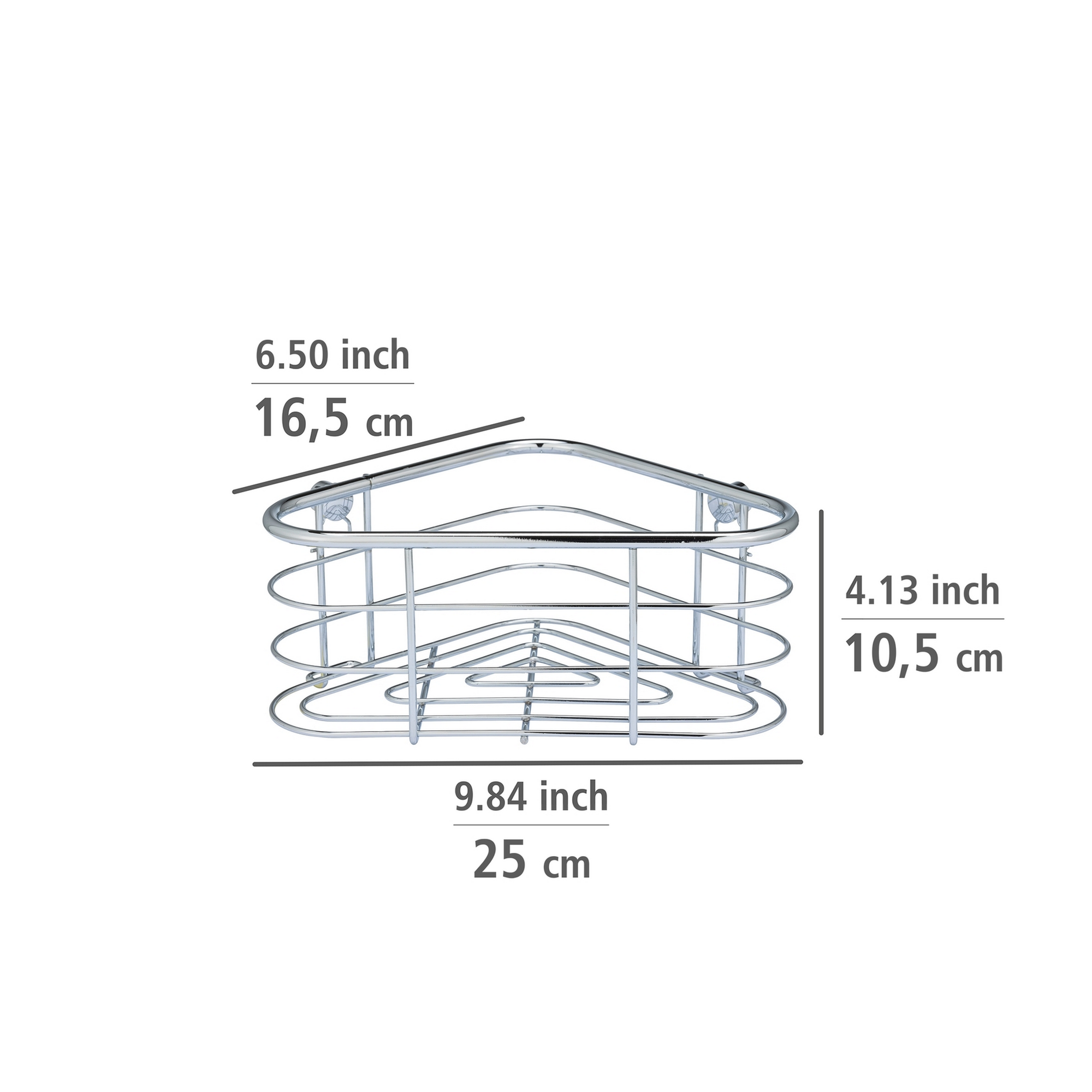 Eckablage 'Trestina' Edelstahl glänzend 25 x 10,5 x 16,5 cm