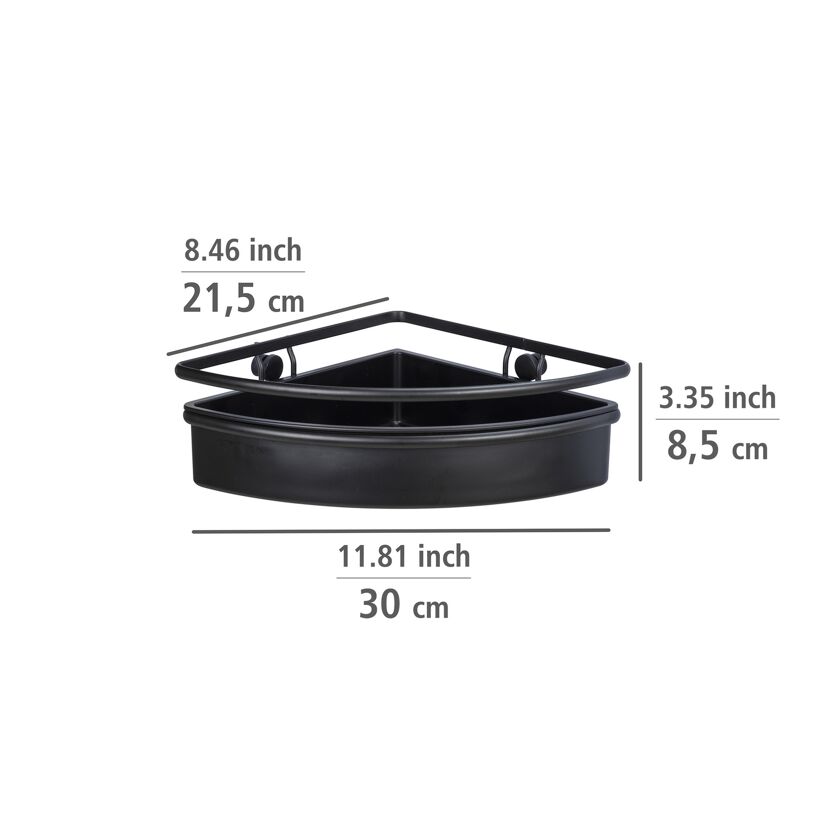Eckablage 'Molinella' Edelstahl schwarz 30 x 8,5 x 21,5 cm