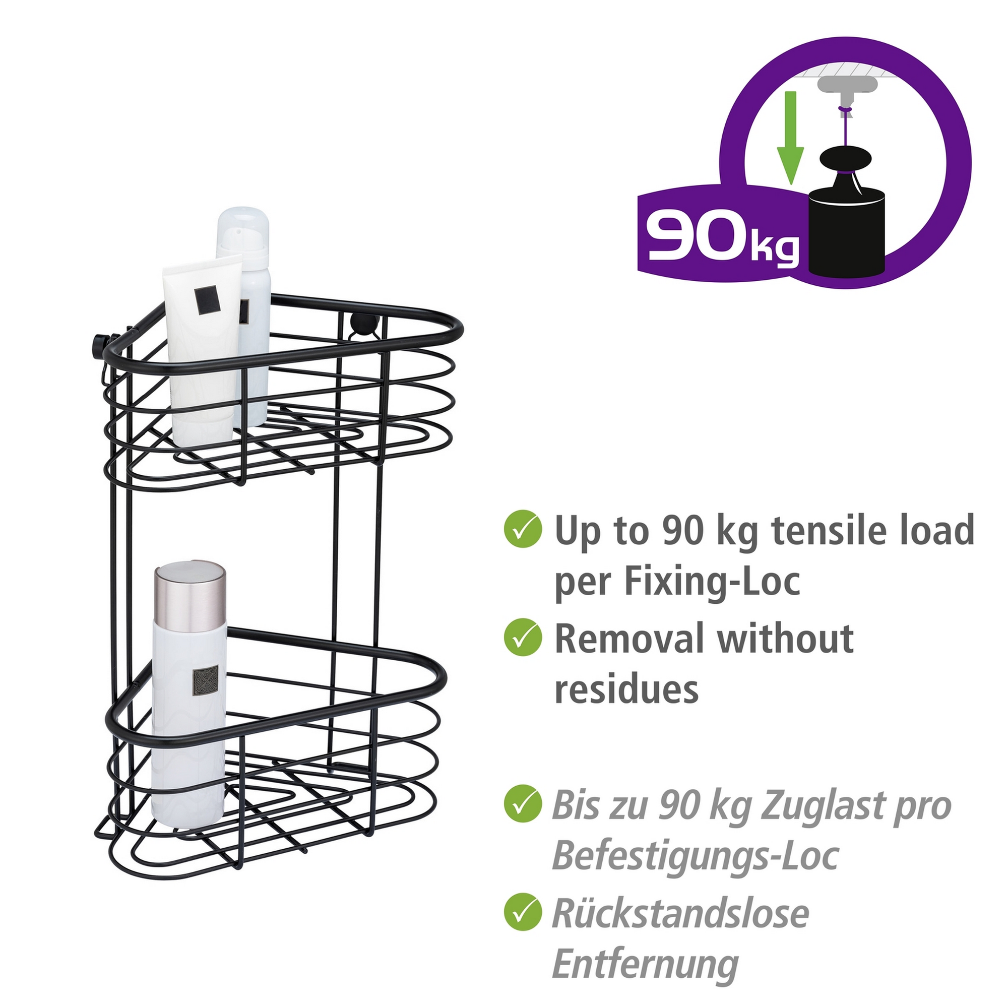 Eckregal 'Trestina' Edelstahl schwarz 25 x 35 x 16,5 cm
