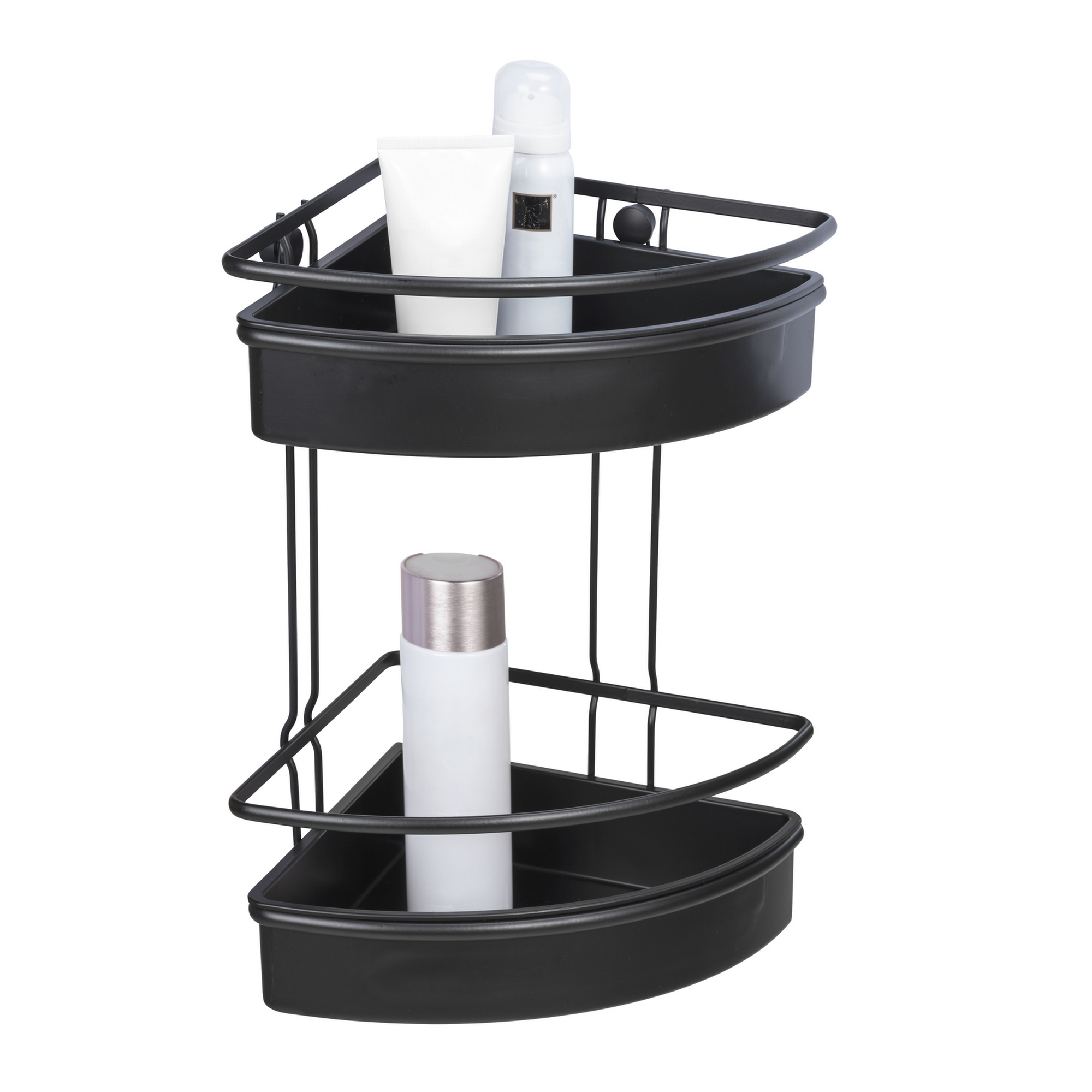 Eckregal 'Molinella' Edelstahl, Kunststoff schwarz 30 x 21,5 x 35 cm