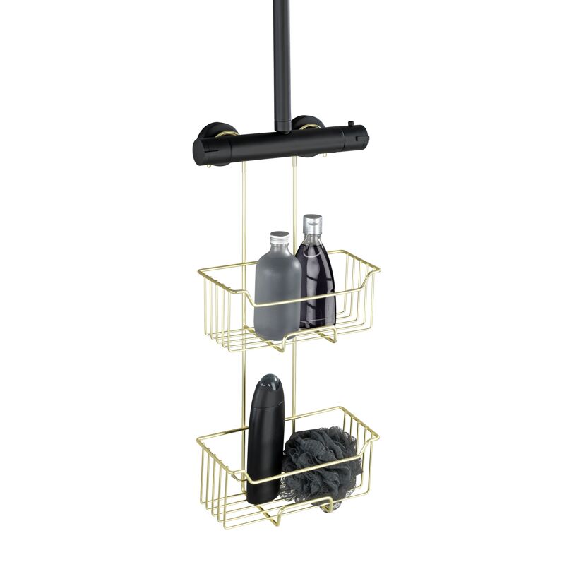 Duschregal 'Milo' Edelstahl goldfarben 25 x 55 x 14 cm