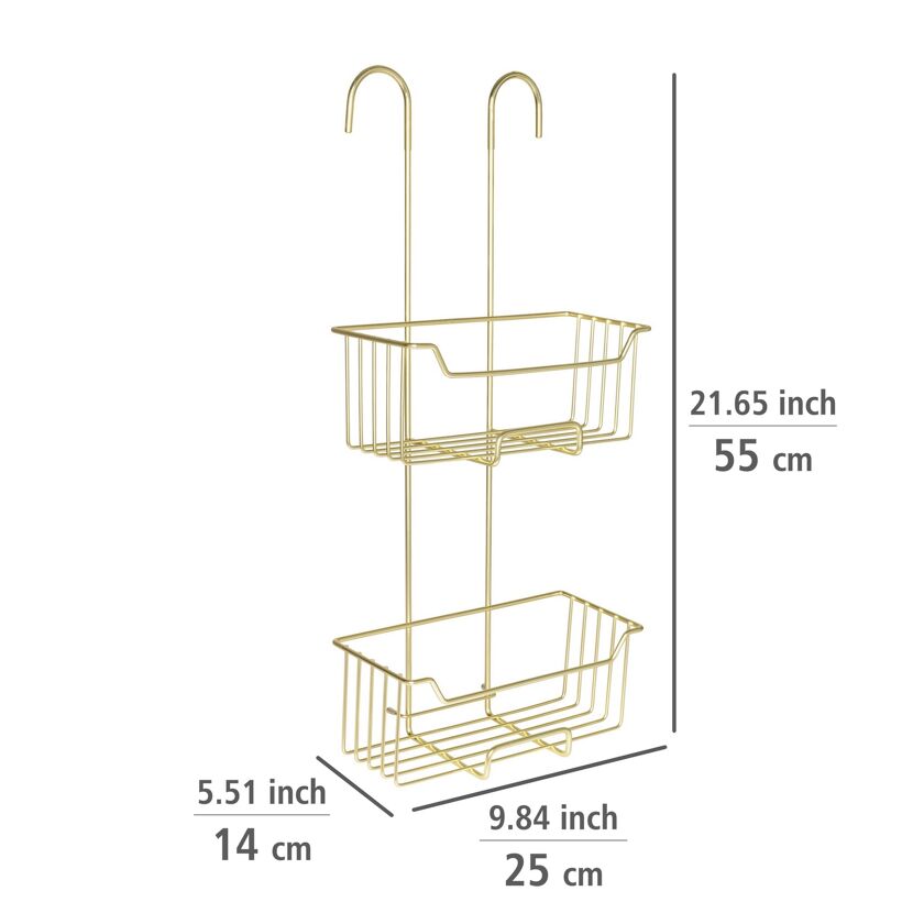 Duschregal 'Milo' Edelstahl goldfarben 25 x 55 x 14 cm
