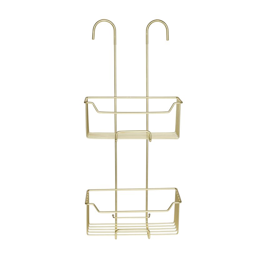 Duschregal 'Milo' Edelstahl goldfarben 25 x 55 x 14 cm