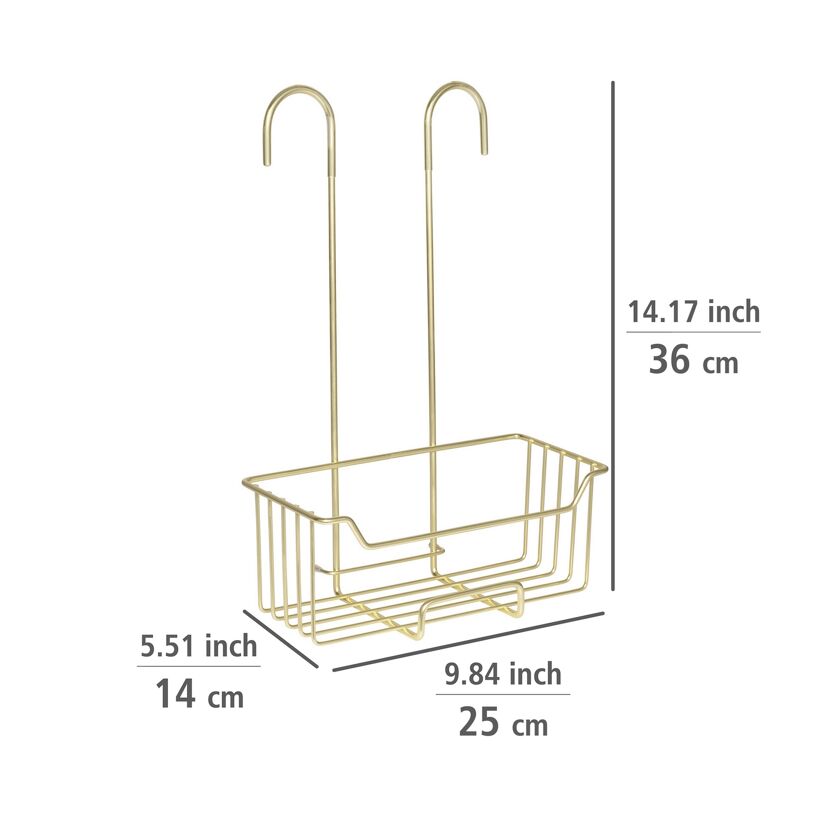 Duschregal 'Milo' Edelstahl goldfarben 25 x 36 x 14 cm