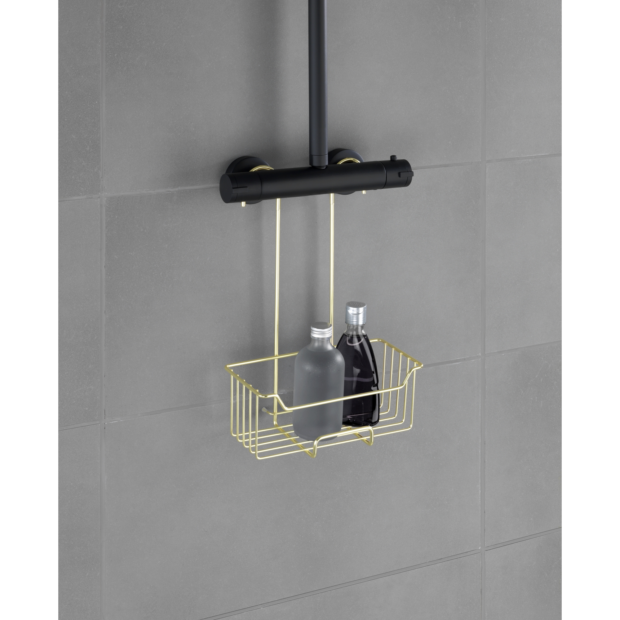 Duschregal 'Milo' Edelstahl goldfarben 25 x 36 x 14 cm