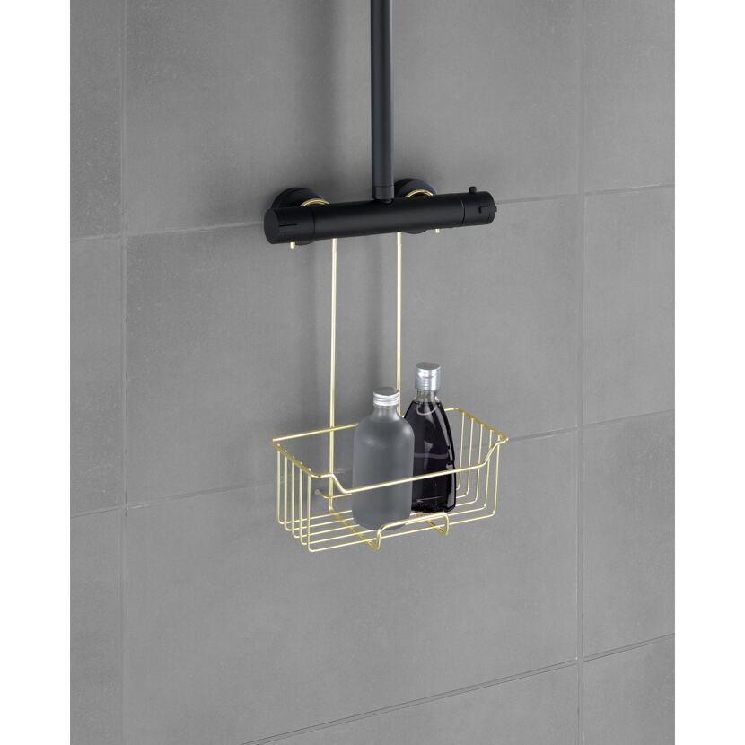 Duschregal 'Milo' Edelstahl goldfarben 25 x 36 x 14 cm