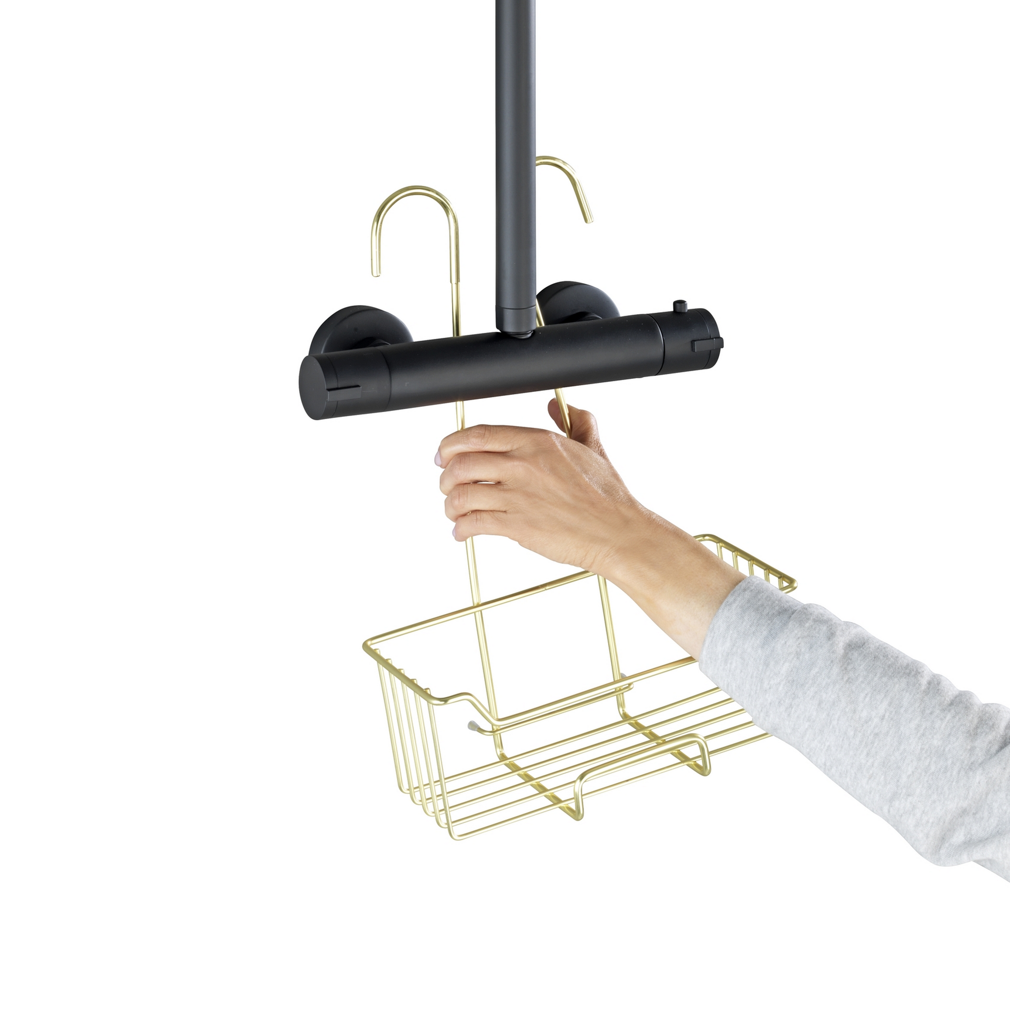 Duschregal 'Milo' Edelstahl goldfarben 25 x 36 x 14 cm