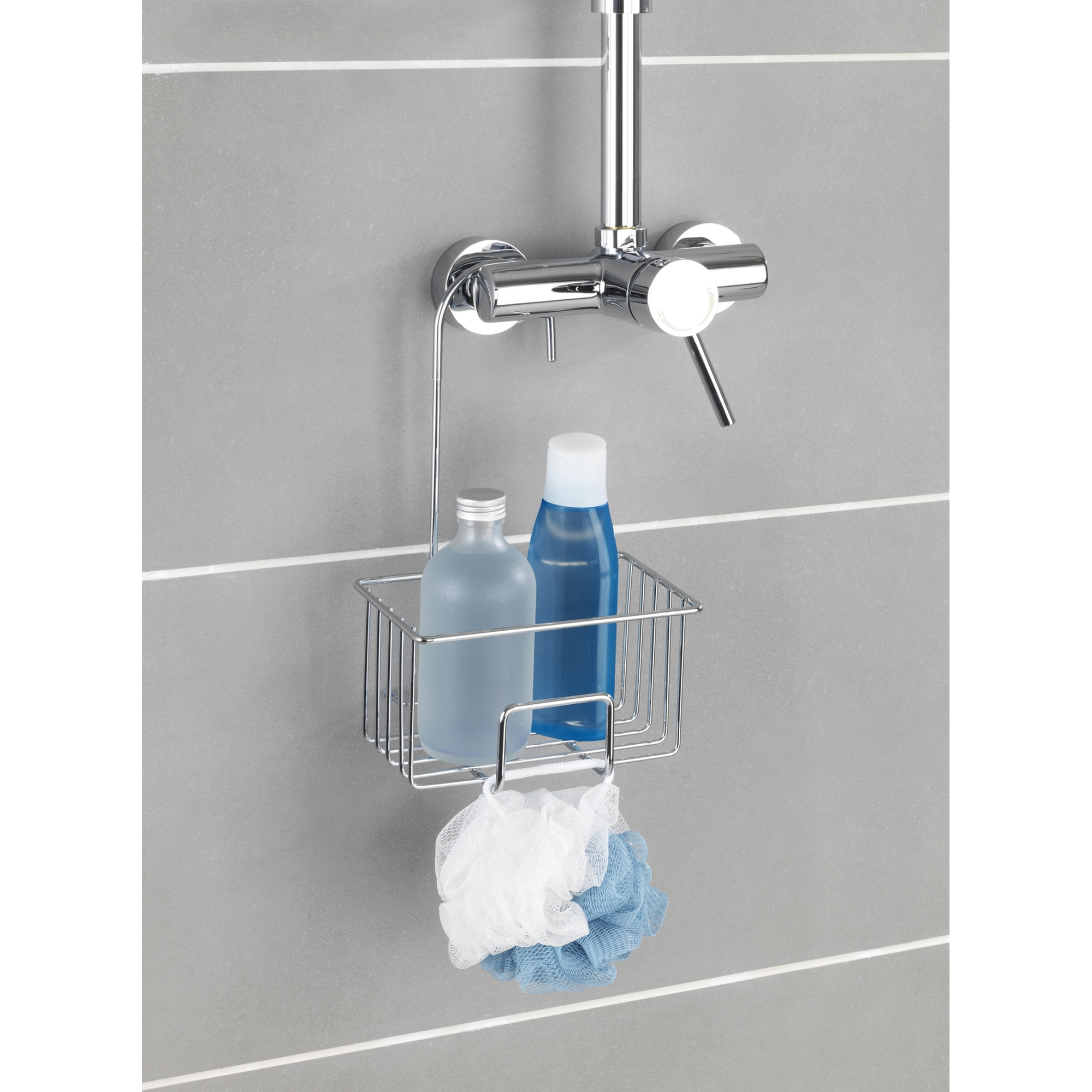 Duschregal 'Milito' Edelstahl glänzend 18 x 28,5 x 13 cm