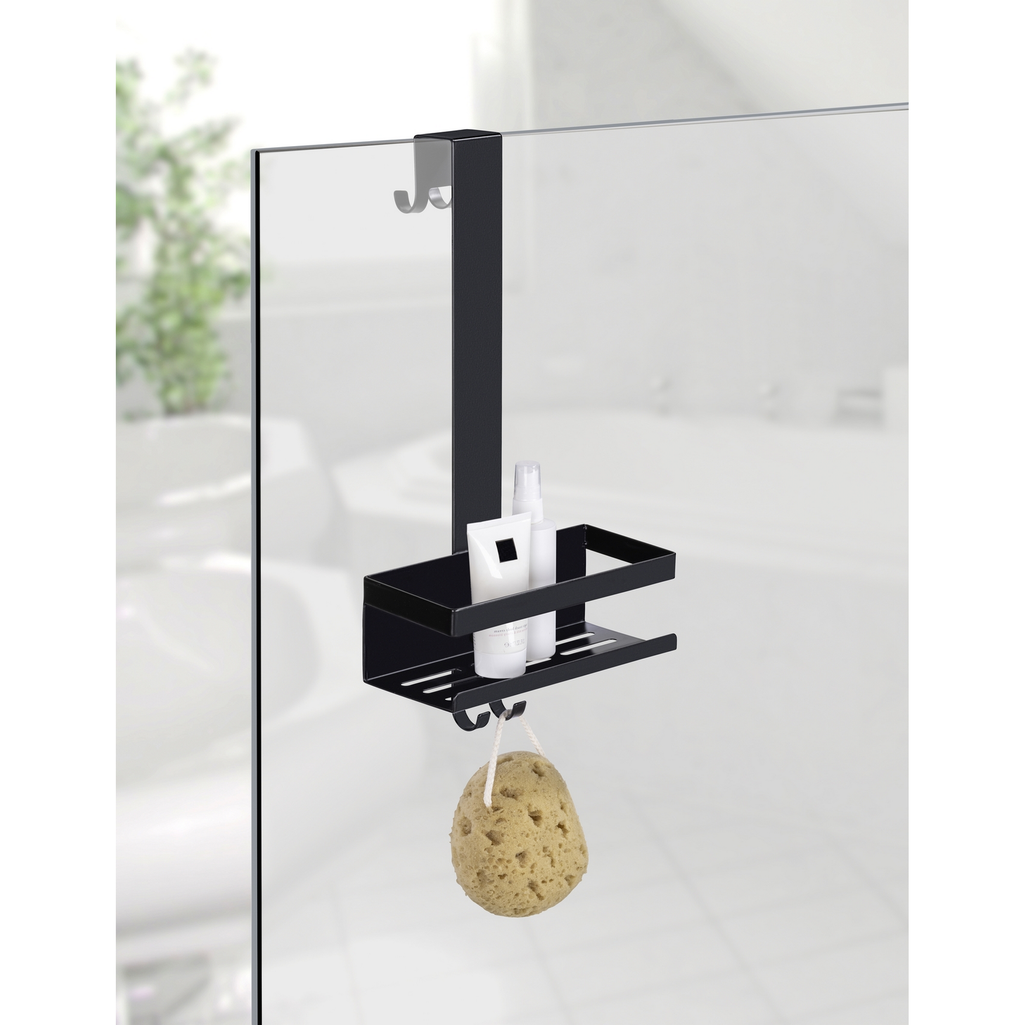 Duschregal 'Bribano' Edelstahl schwarz 23 x 44,5 x 18 cm