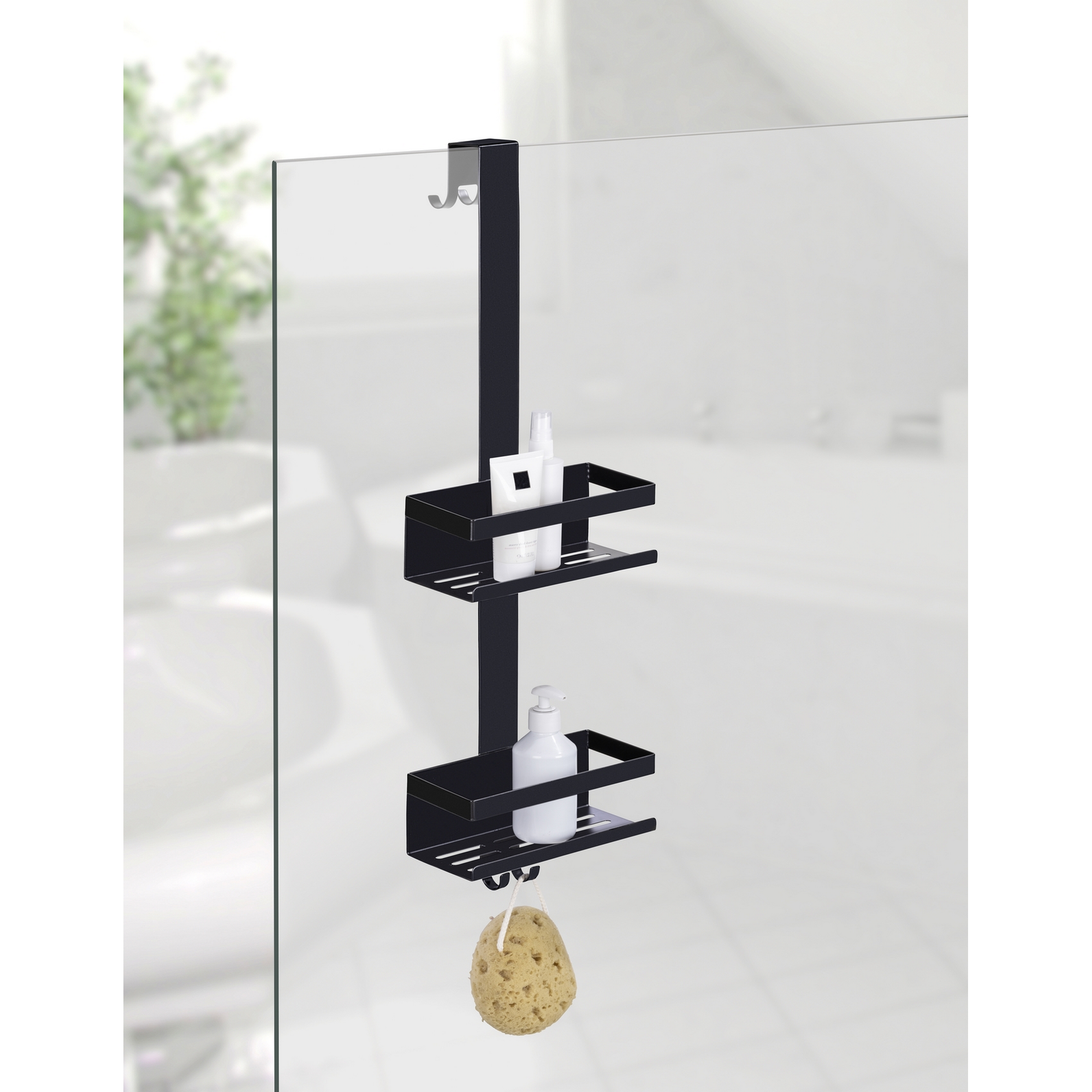Duschregal 'Bribano' Edelstahl schwarz 23 x 71 x 18 cm