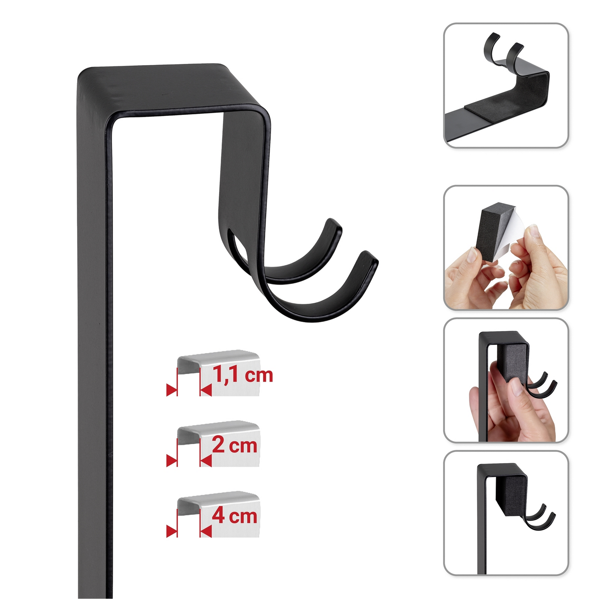 Duschregal 'Bribano' Edelstahl schwarz 23 x 71 x 18 cm