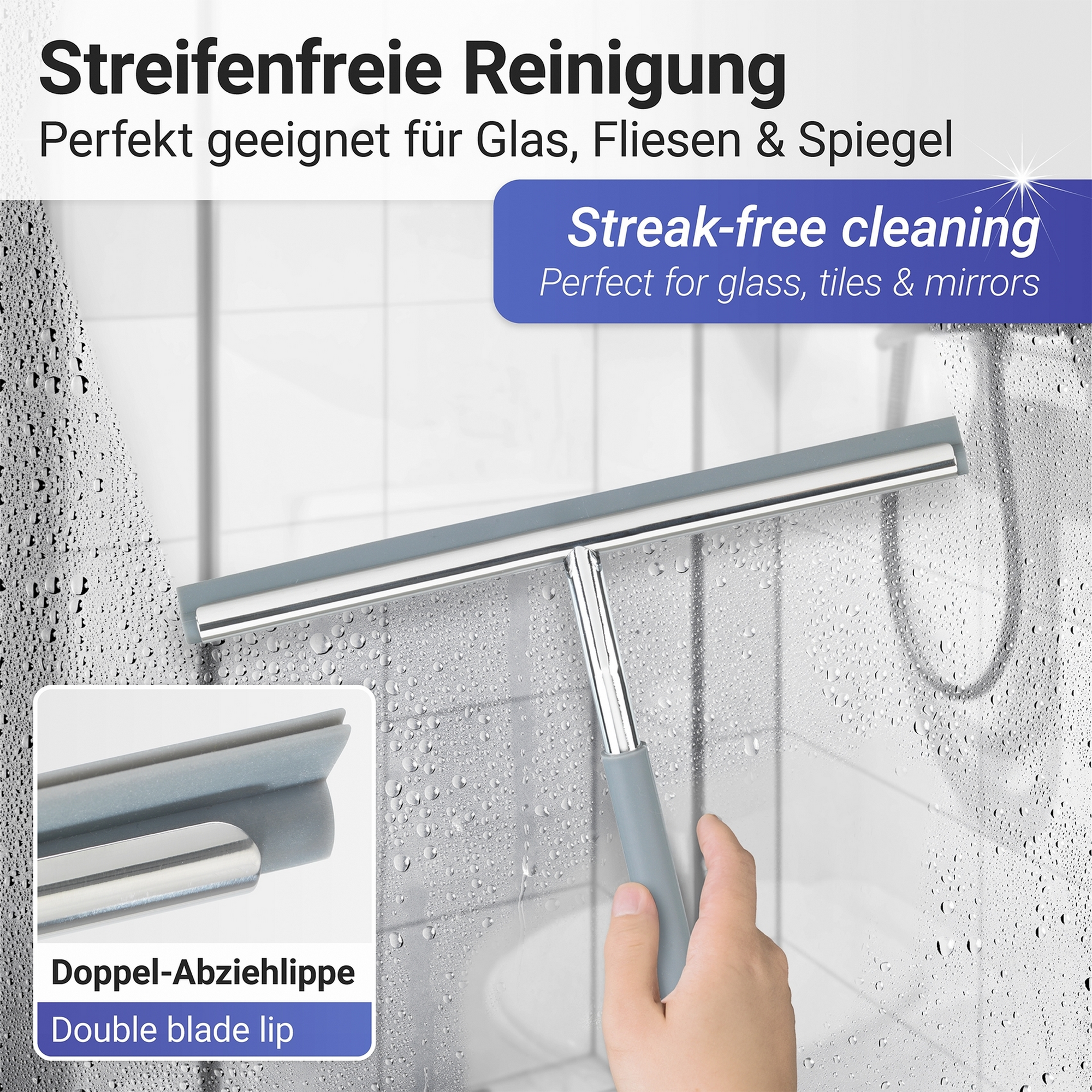 Duschabzieher 'Cave' edelstahlfarben 21,6 x 26 x 9 cm