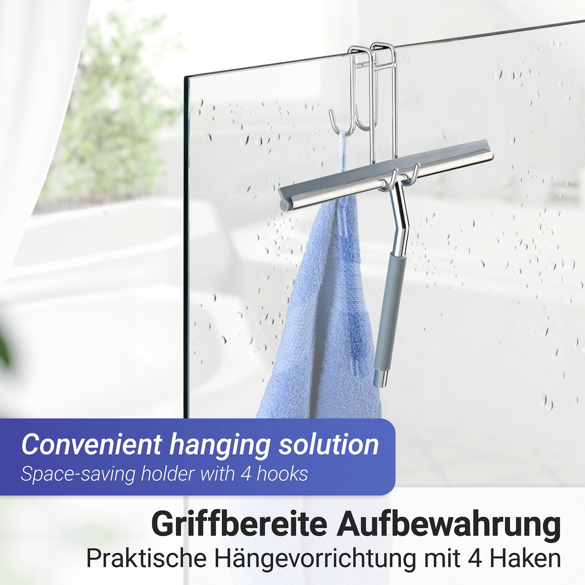 Duschabzieher 'Cave' edelstahlfarben 21,6 x 26 x 9 cm