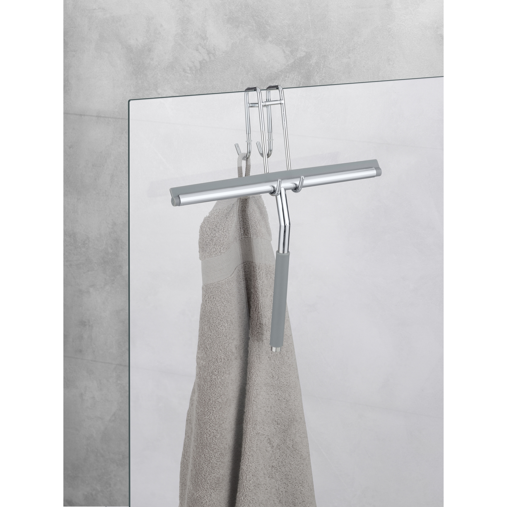 Duschabzieher 'Cave' edelstahlfarben 21,6 x 26 x 9 cm