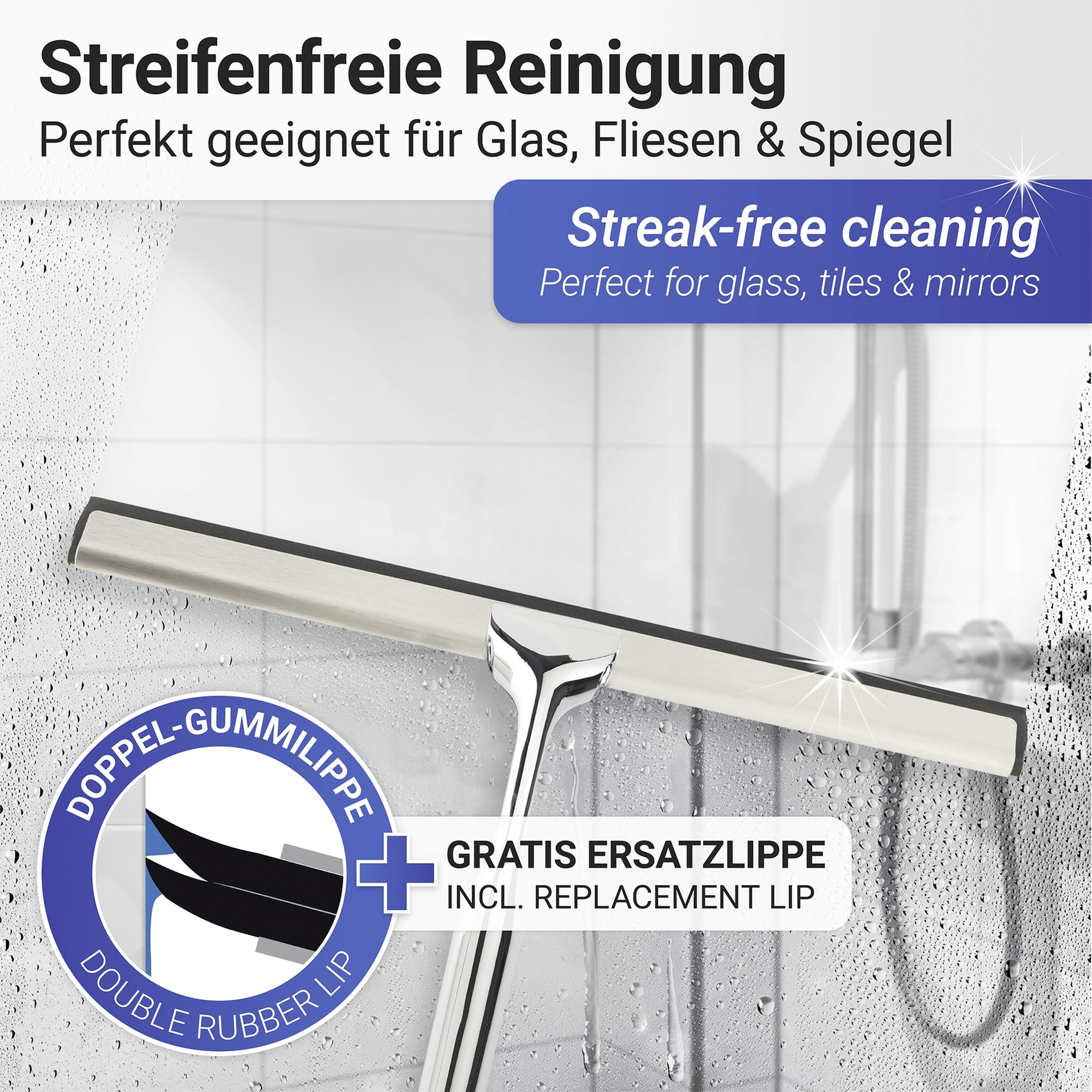 Duschabzieher 'Terni' chromfarben 24,5 x 18 x 3,5 cm