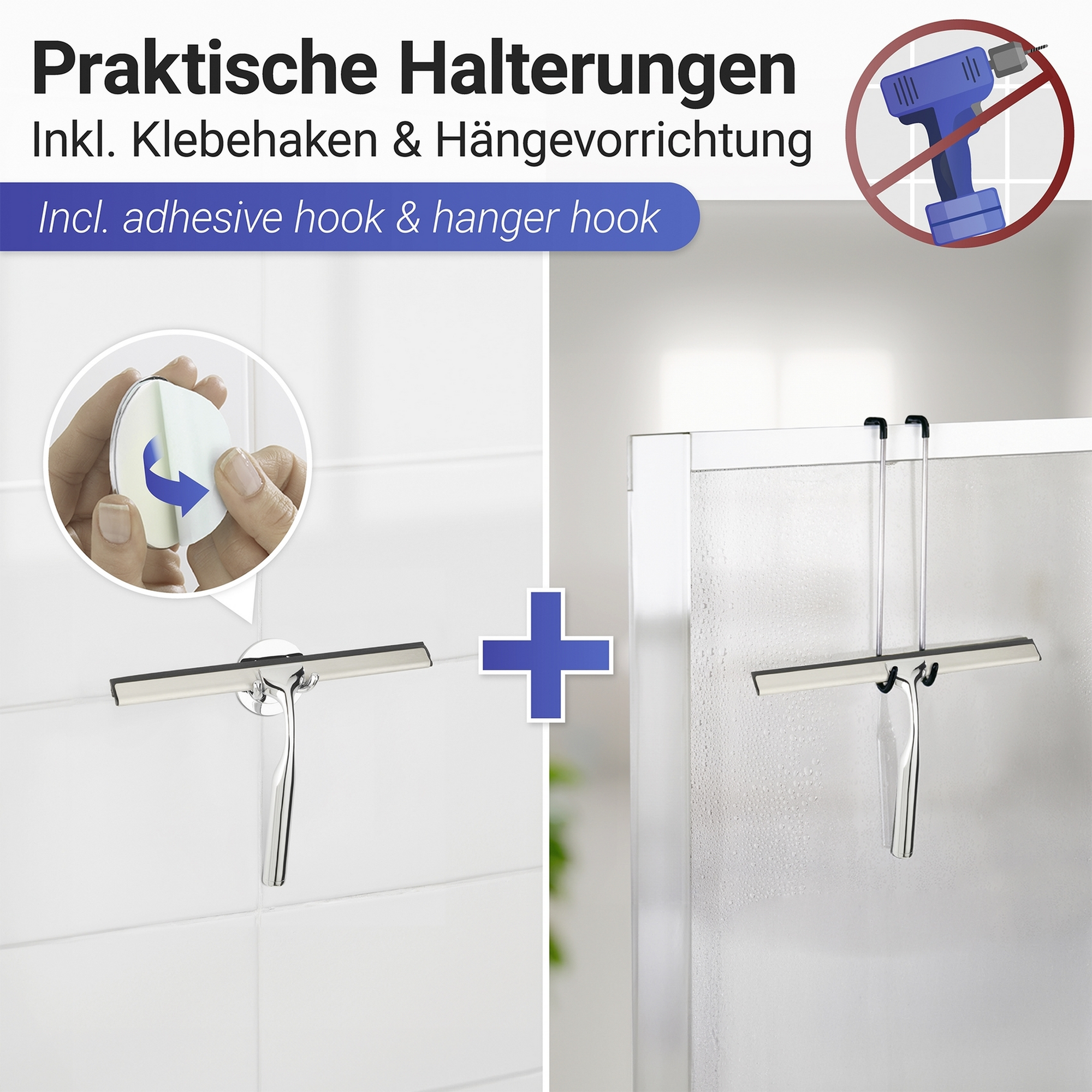 Duschabzieher 'Terni' chromfarben 24,5 x 18 x 3,5 cm