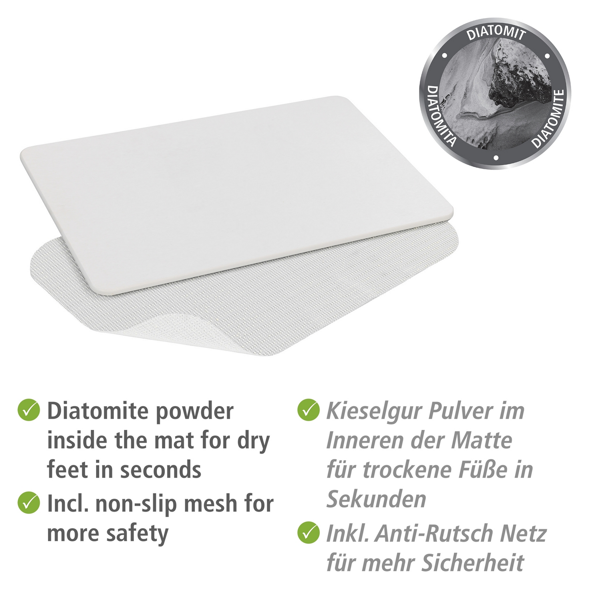 Badteppich 'Simi' weiß 39 x 60 cm