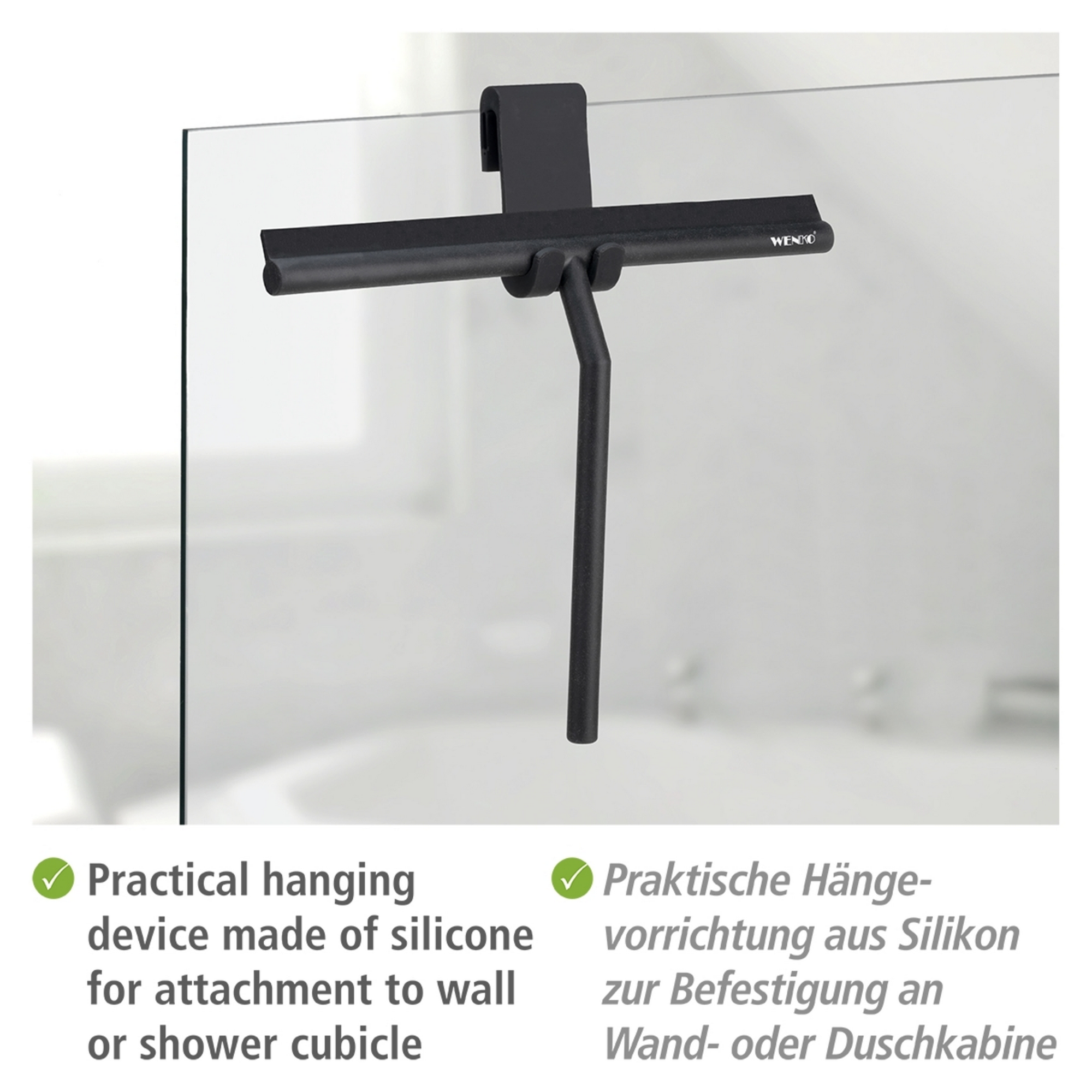 Duschabzieher 'Mola' schwarz 32 x 30 x 4,5 cm