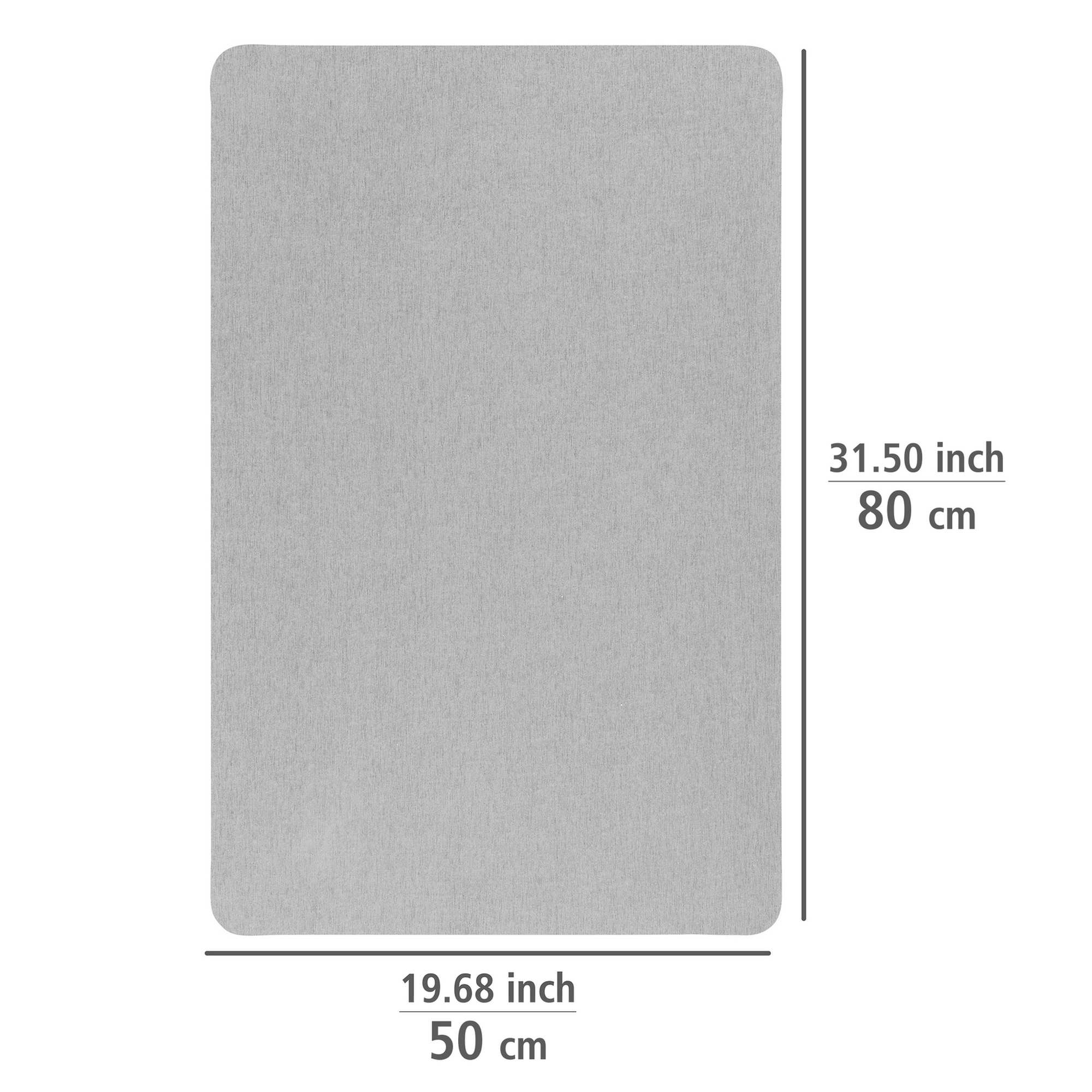 Badteppich grau 50 x 80 cm