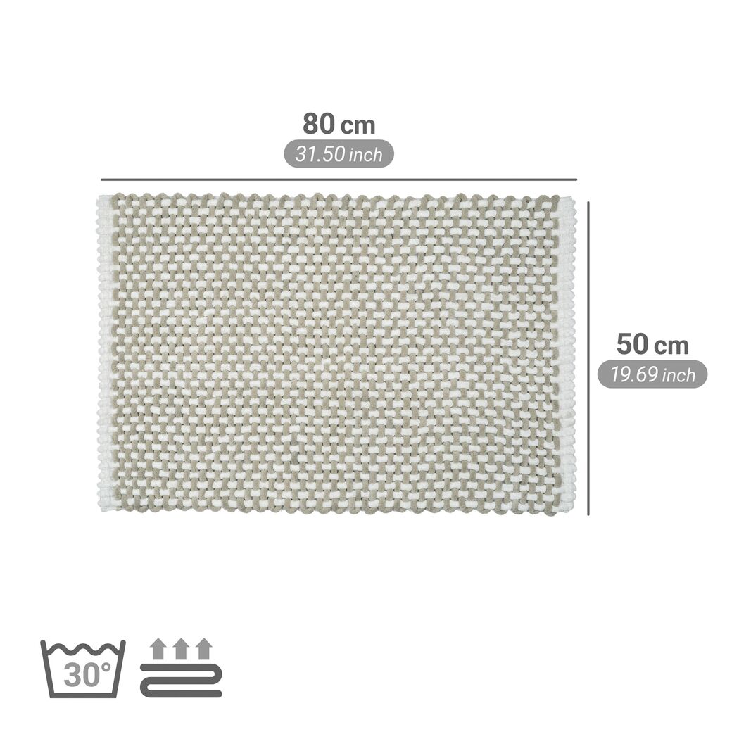 Badteppich 'Covelo' weiß-beige 50 x 80 cm