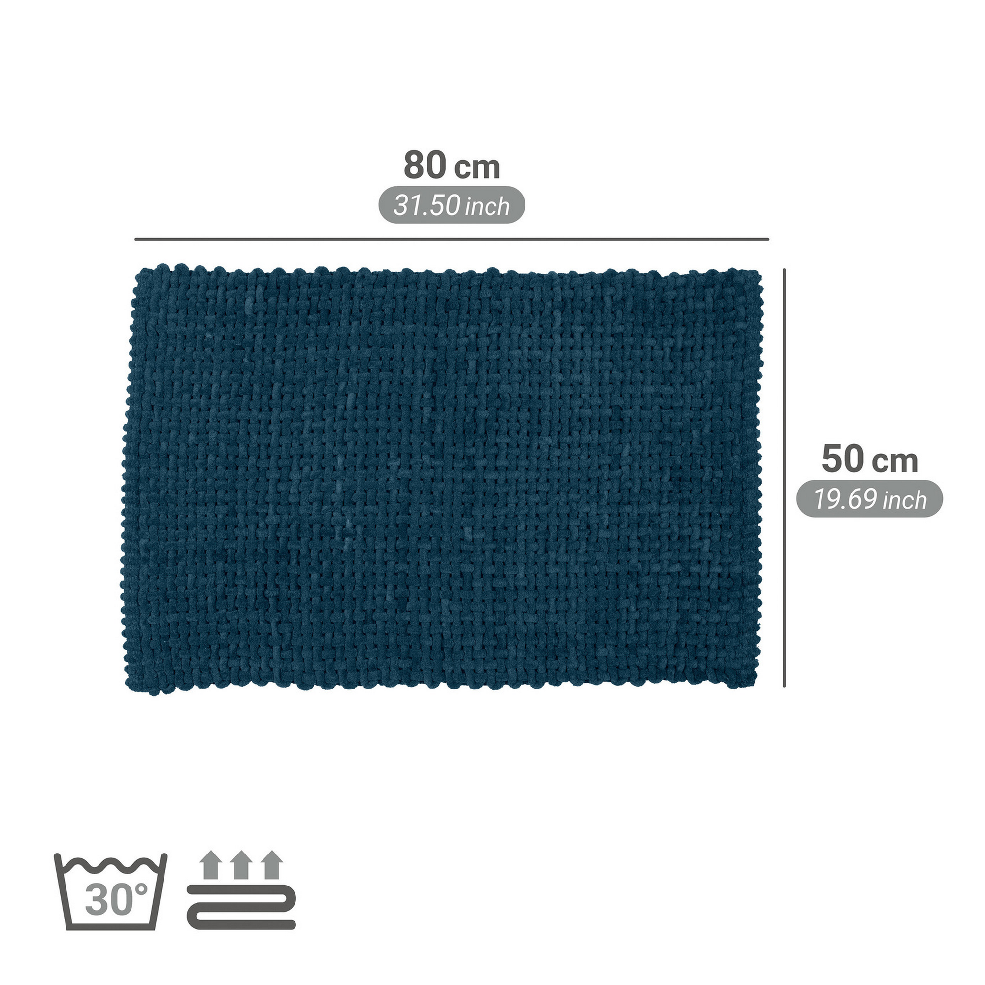 Badteppich 'Covelo' dunkelblau 50 x 80 cm