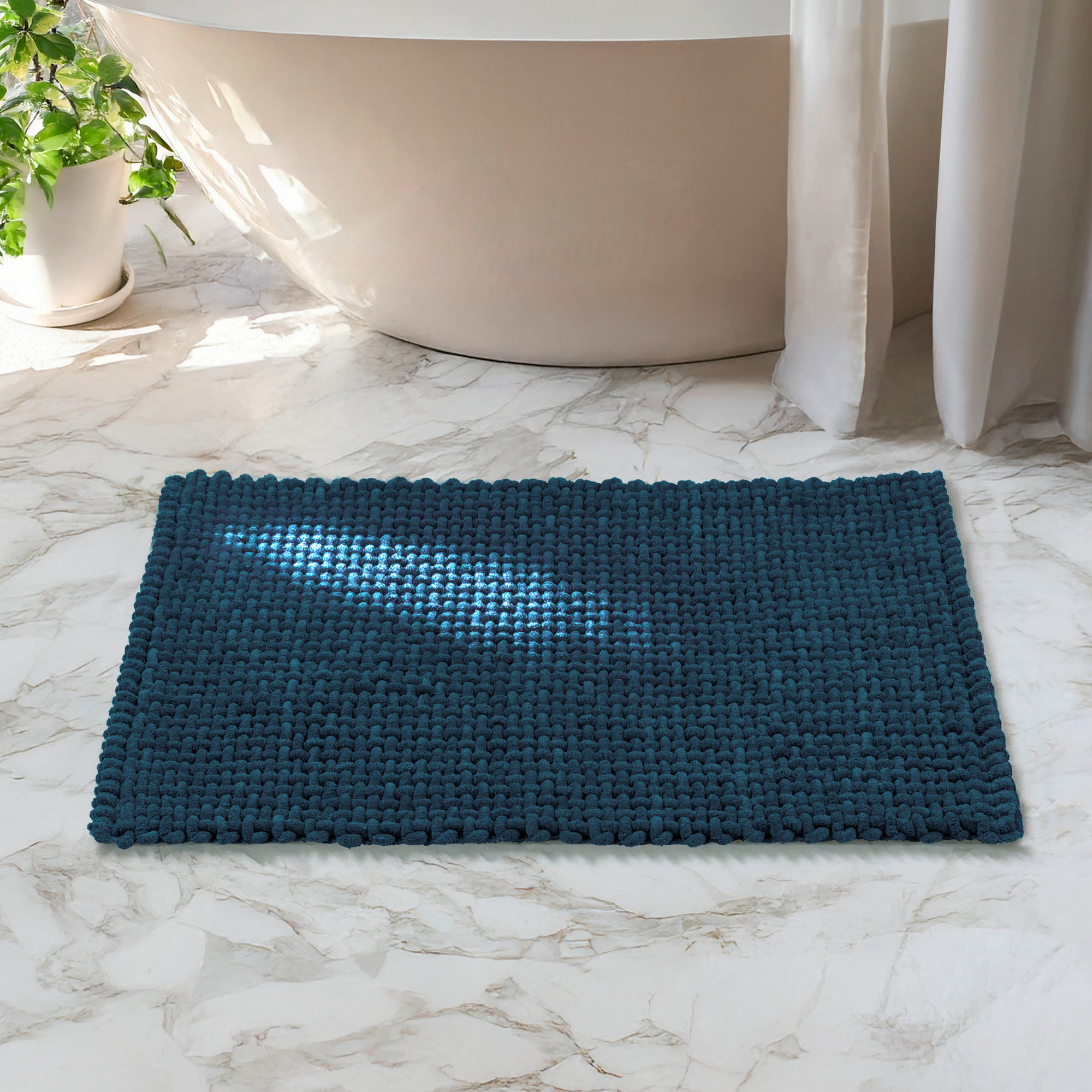 Badteppich 'Covelo' dunkelblau 50 x 80 cm