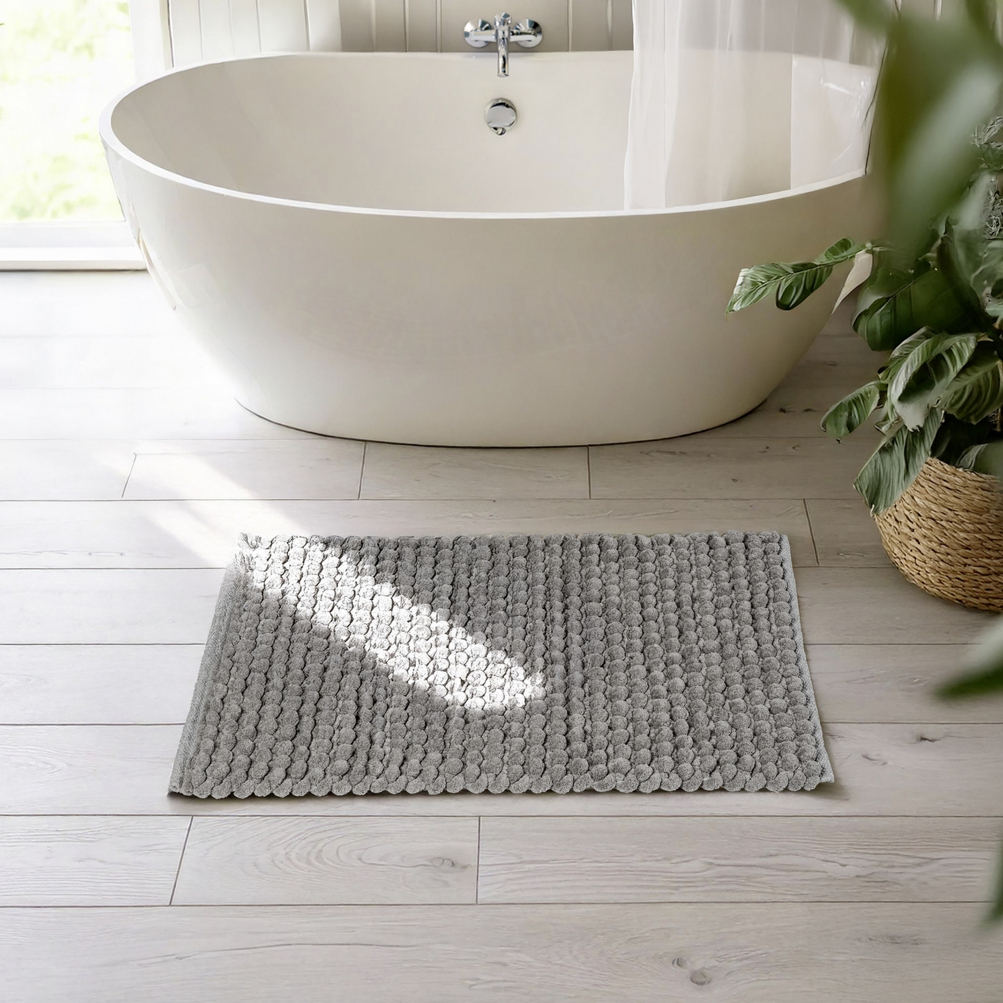 Badteppich 'Solivo' grau 50 x 80 cm