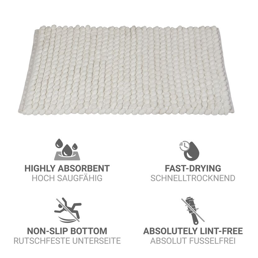 Badteppich 'Solivo' weiß 50 x 80 cm