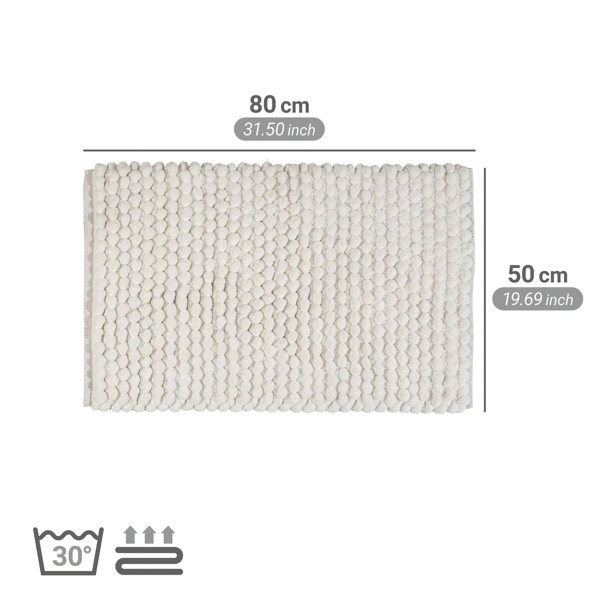 Badteppich 'Solivo' weiß 50 x 80 cm