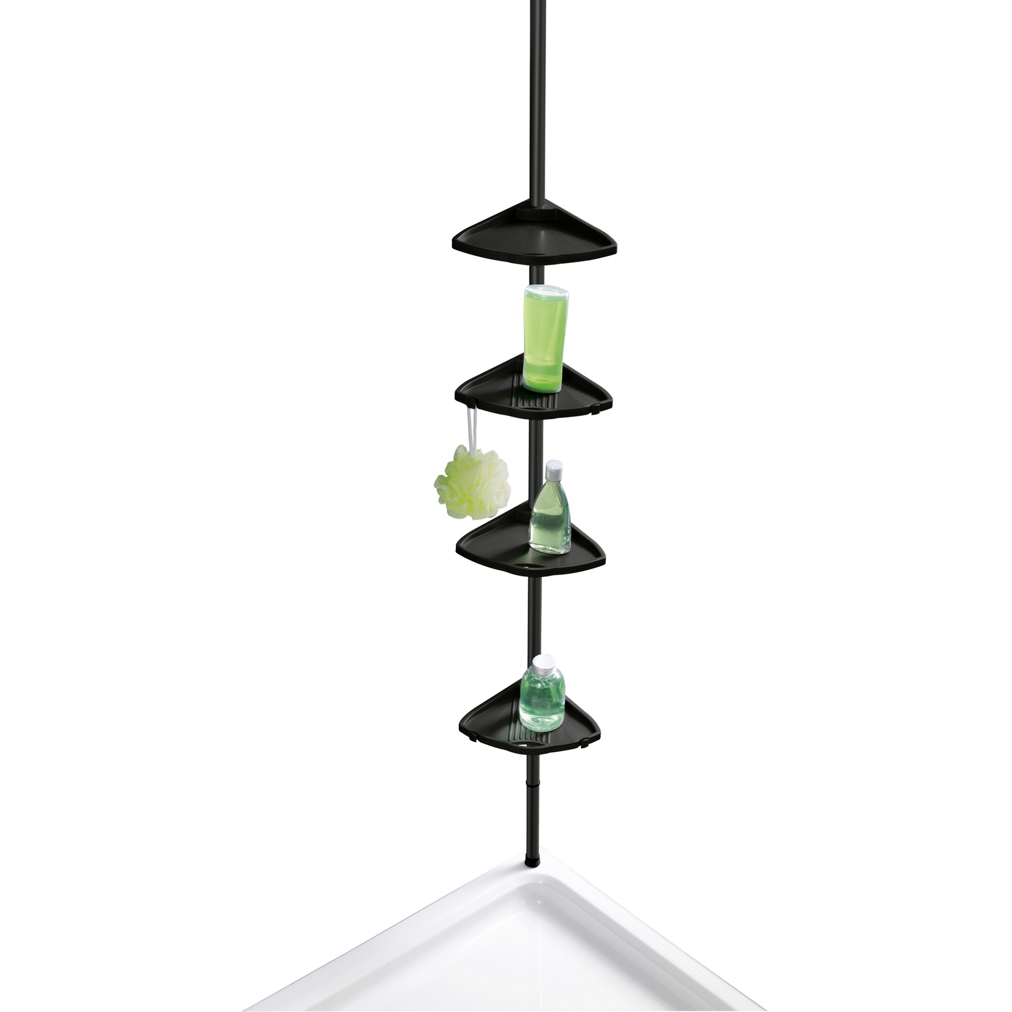 Duschregal teleskopierbar 'Compact' Aluminium schwarz 26 x 78-275 x 19,5 cm