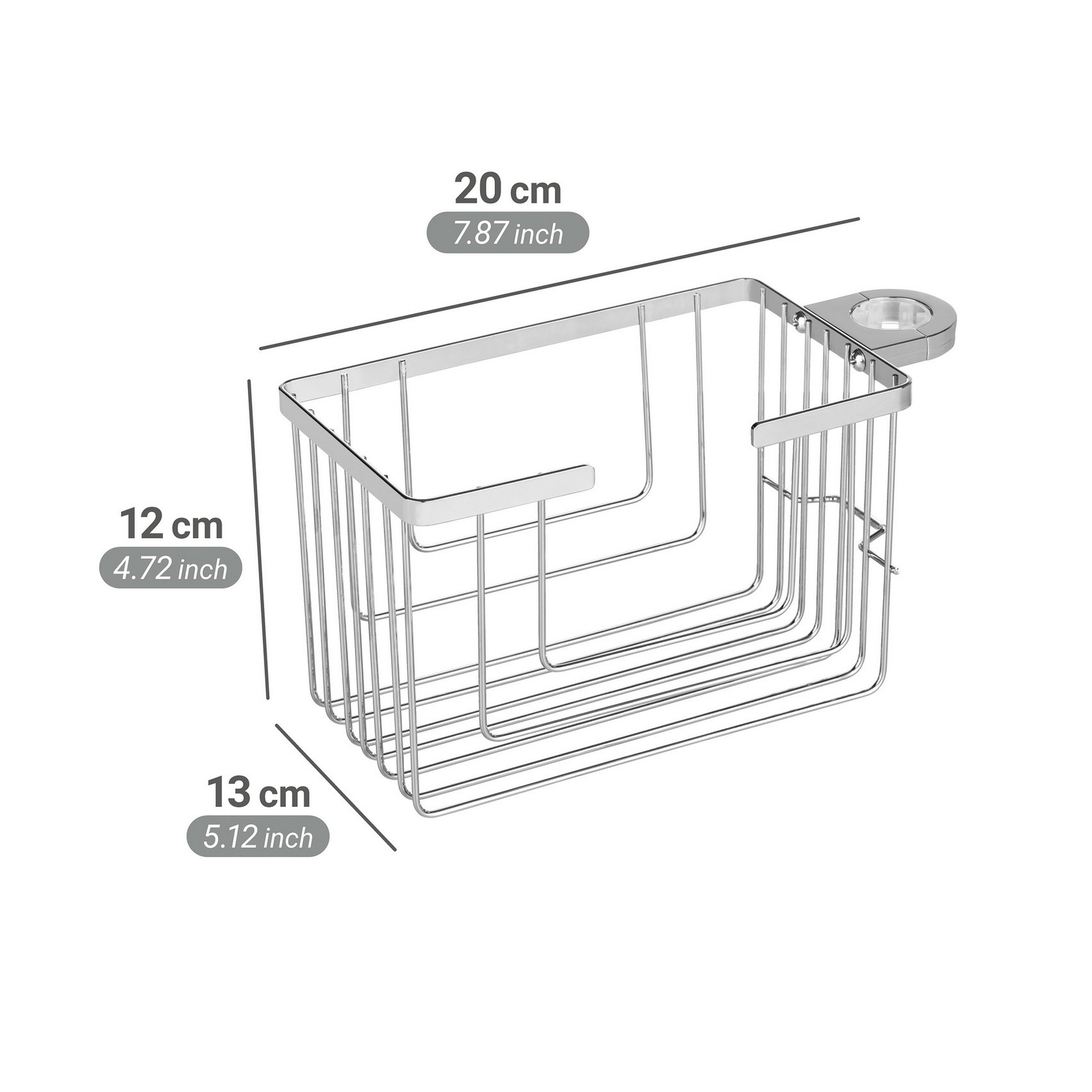 Duschregal 'Valognes' Edelstahl chromfarben 20 x 12 x 13 cm