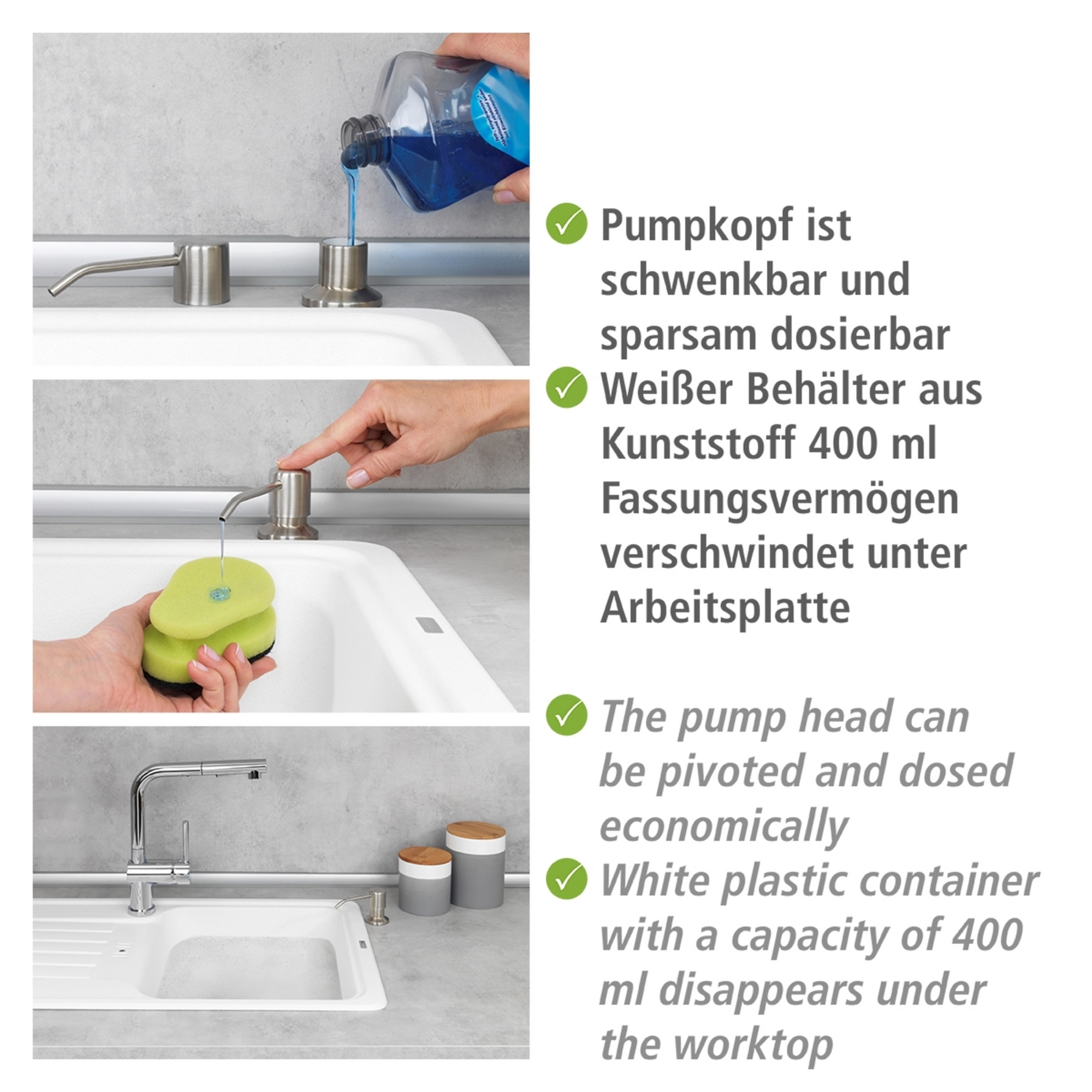 Spülmittelspender 'Monti' weiß 400 ml