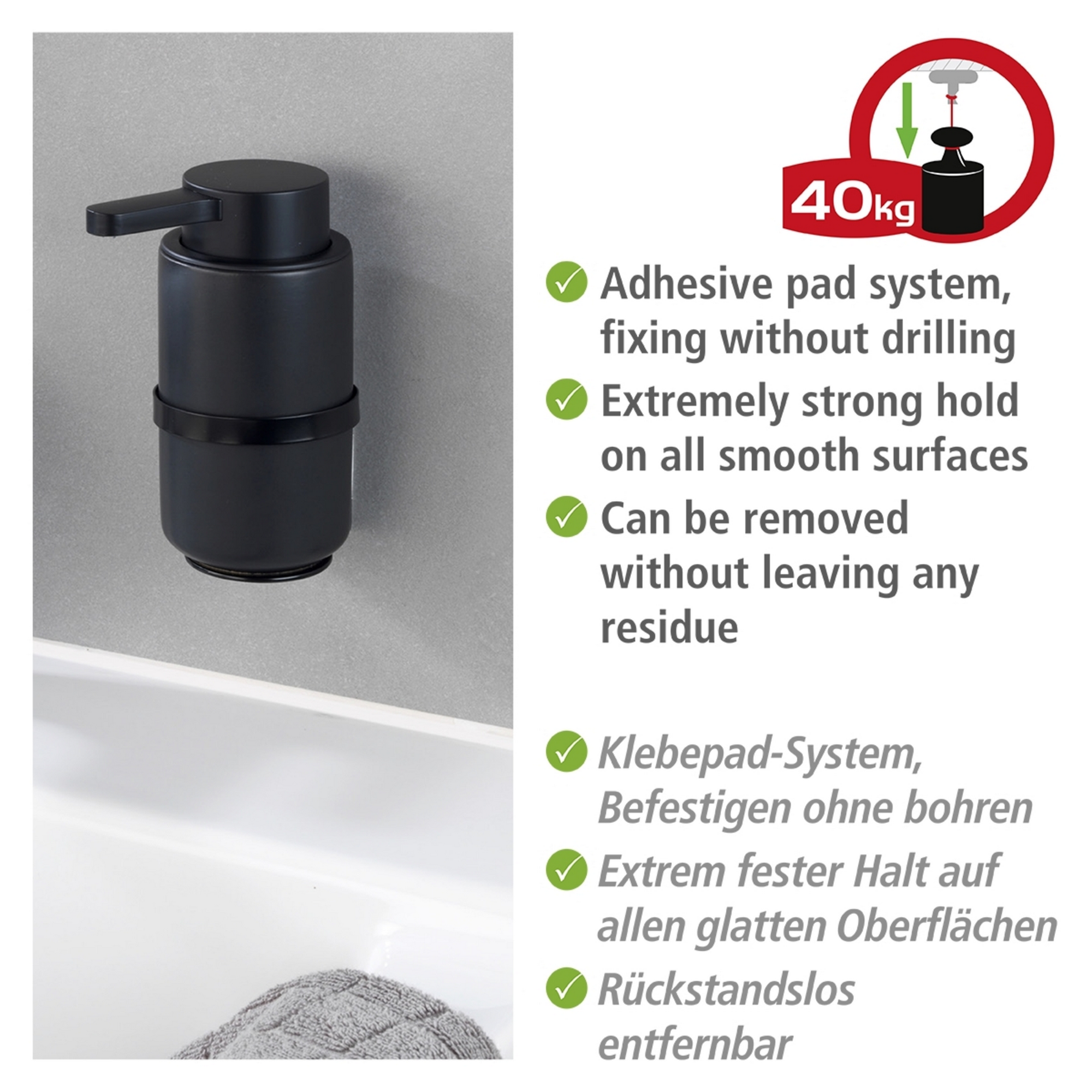 Seifenspender 'Woya' Keramik schwarz 250 ml