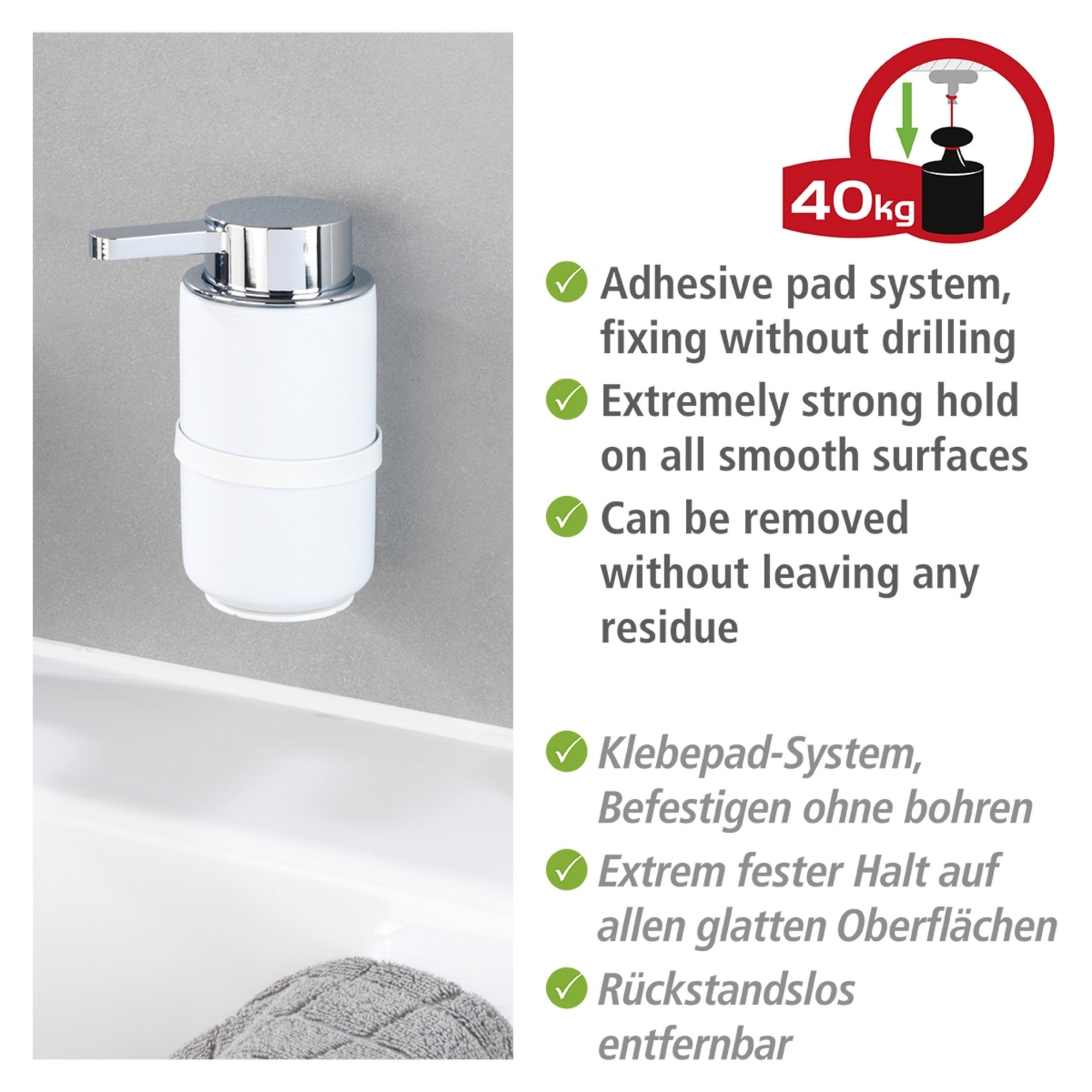 Seifenspender 'Woya' Keramik weiß 250 ml