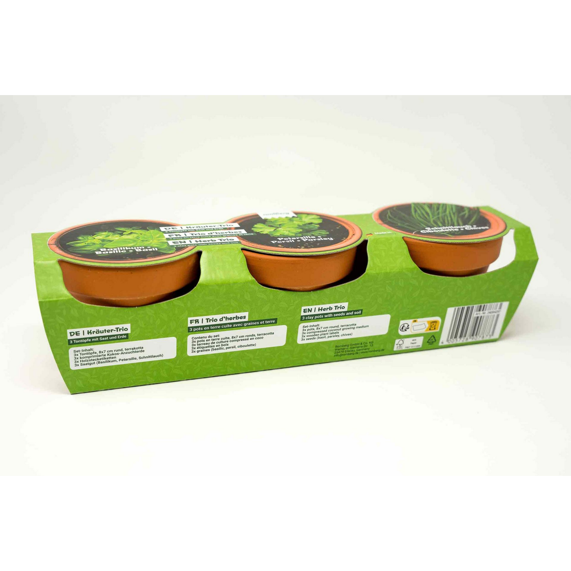 Anzucht-Set Kräuter-Trio Basilikum, Petersilie und Schnittlauch