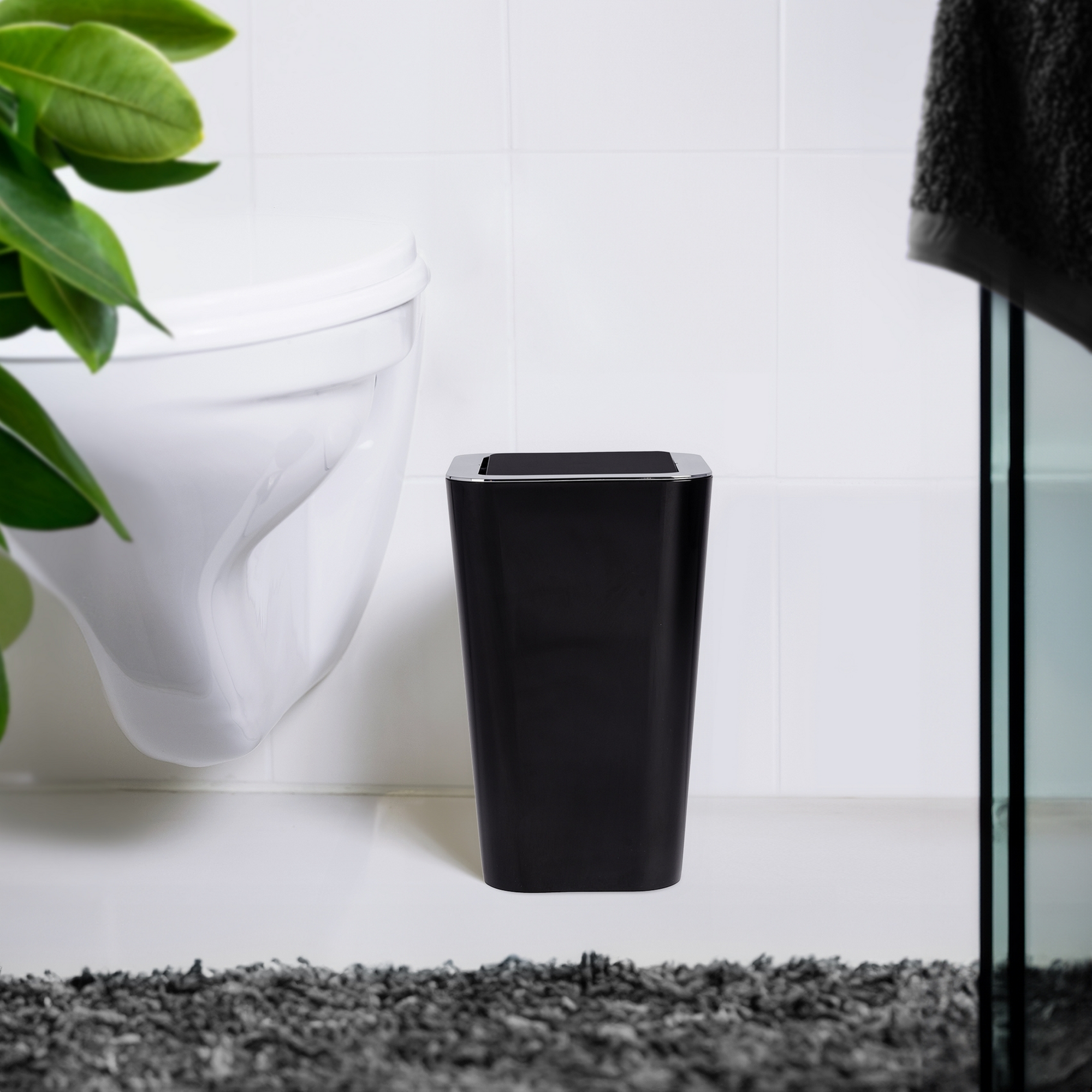 Schwingdeckeleimer 'Candy' schwarz Ø 18 x 28,5 cm 6 l