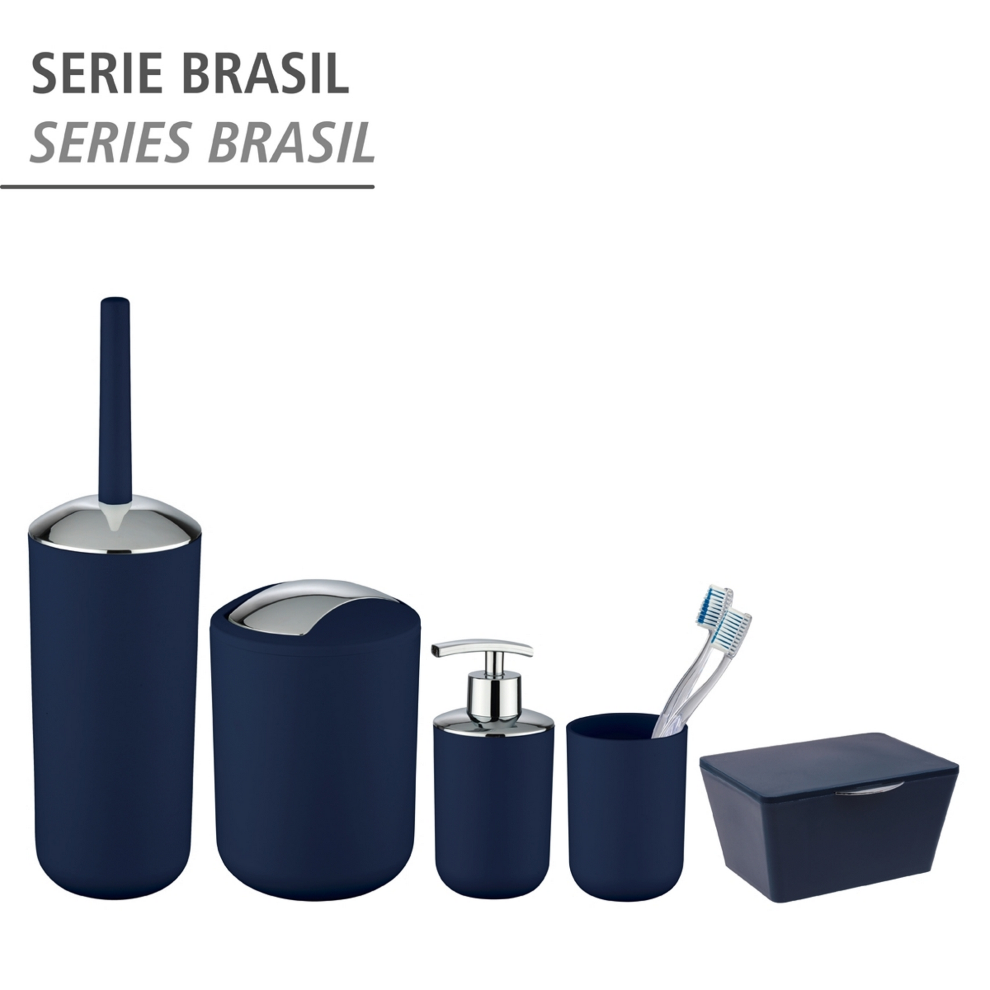 Schwingdeckeleimer 'Brasil' dunkelblau Ø 19,5 x 31 cm 6,5 l
