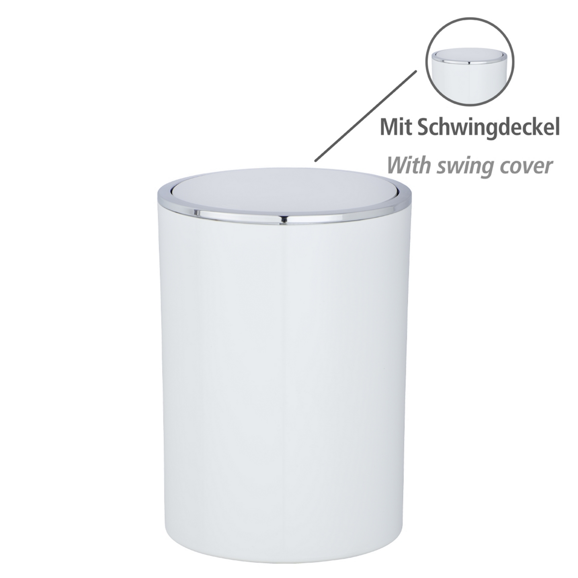 Schwingdeckeleimer 'Inca' weiß Ø 18,5 x 25,5 cm 5 l
