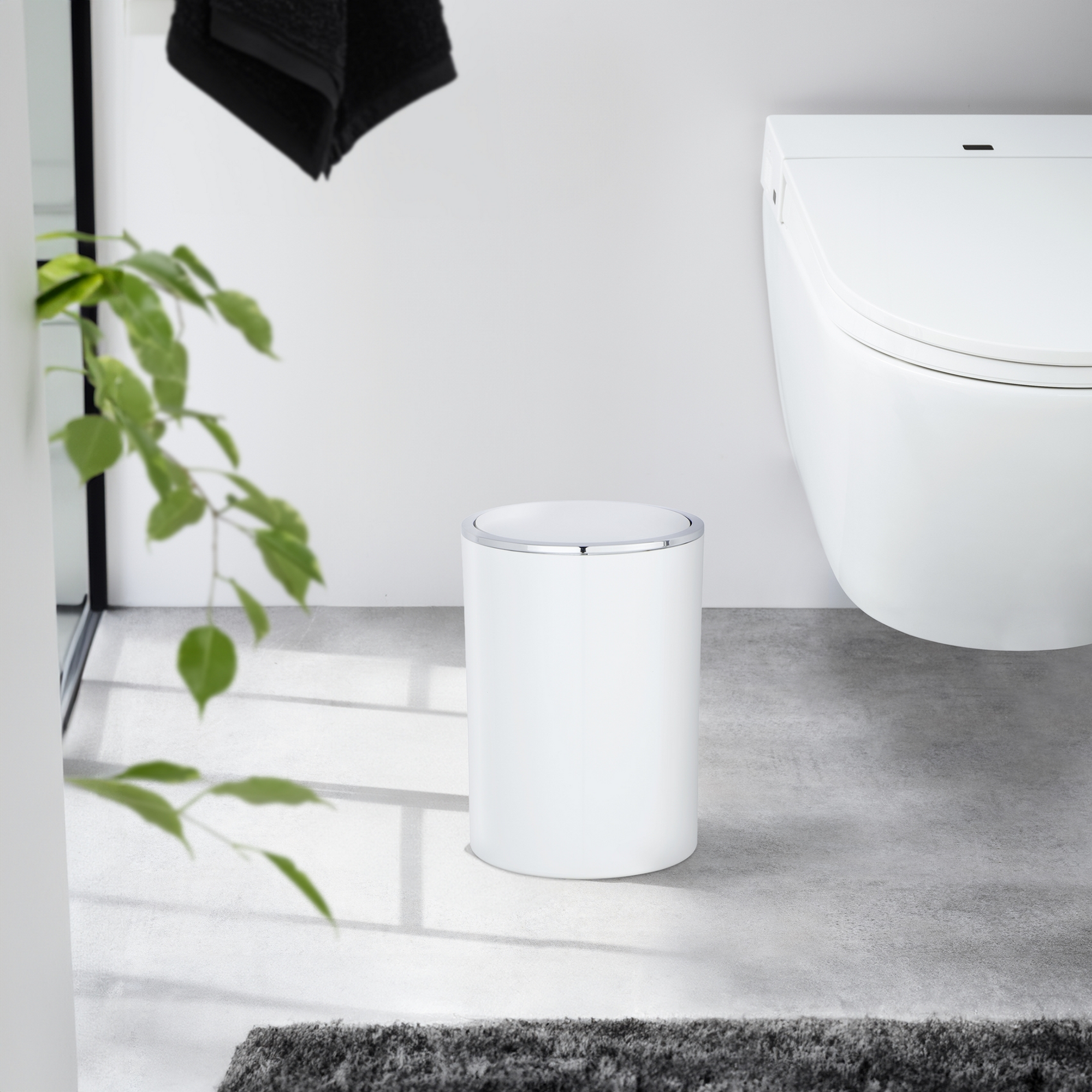 Schwingdeckeleimer 'Inca' weiß Ø 18,5 x 25,5 cm 5 l