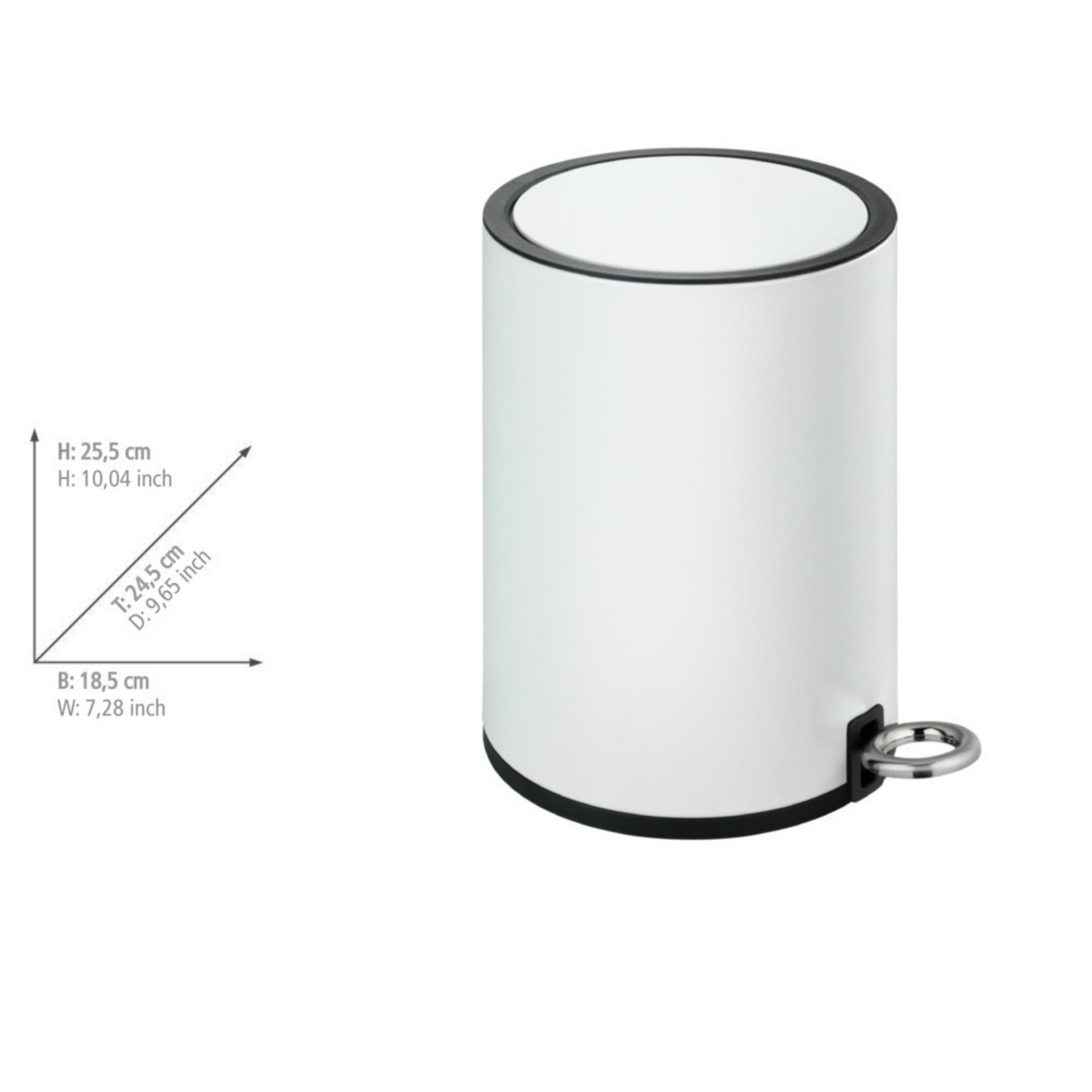 Kosmetikeimer 'Monza' weiß 18,5 x 25,5 x 24,5 cm 3 l