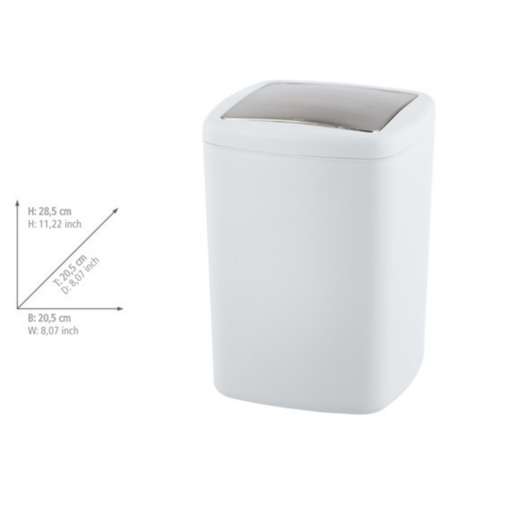 Schwingdeckeleimer 'Barcelona' weiß Ø 20,5 x 28,5 cm 8,5 l