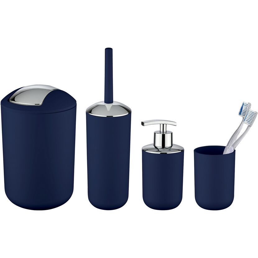 Bad-Accessoire-Set 'Brasil' dunkelblau 4-teilig