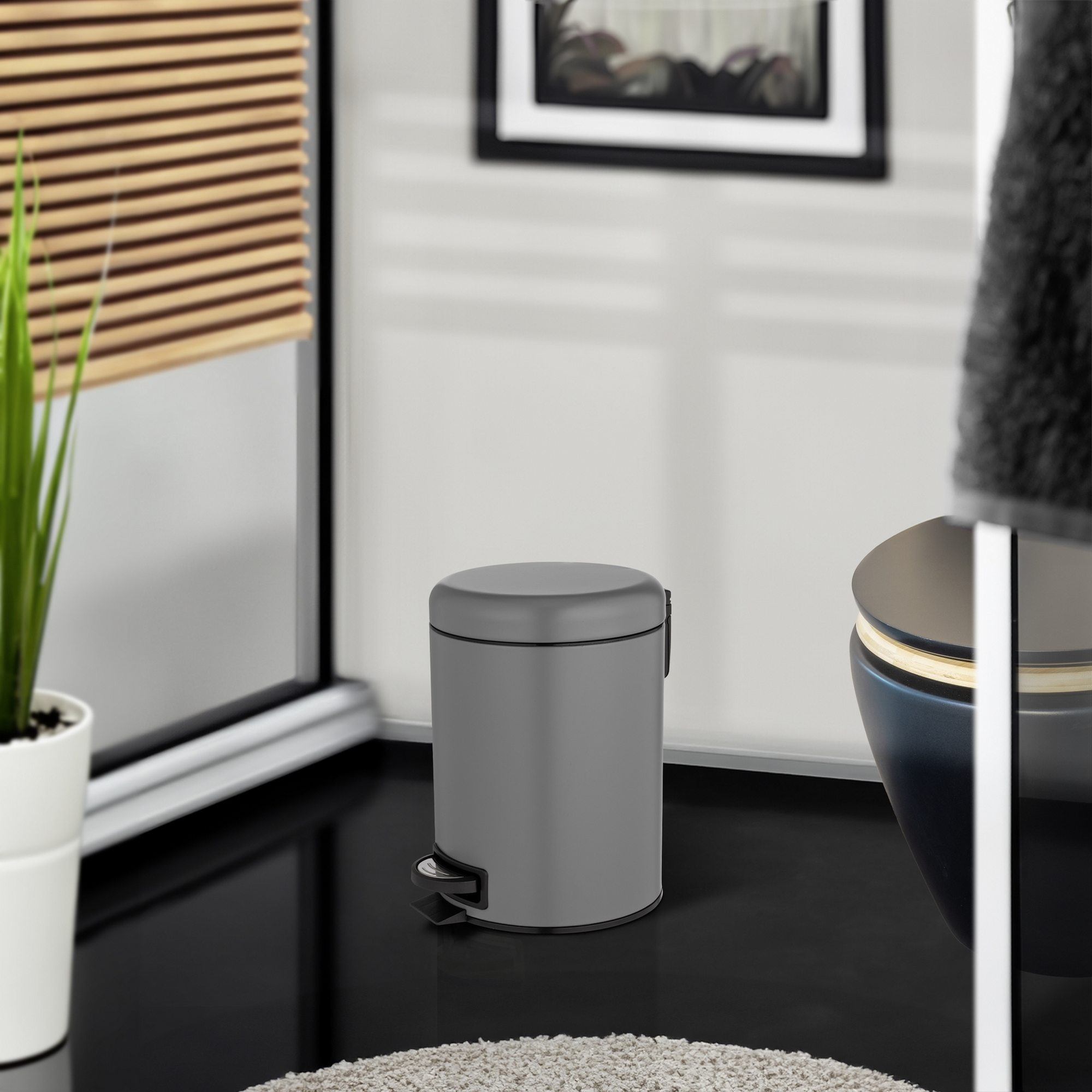 Kosmetikeimer 'Leman' grau 21 x 24 x 28 cm 5 l