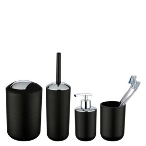 Bad-Accessoire-Set 'Brasil' schwarz 4-teilig