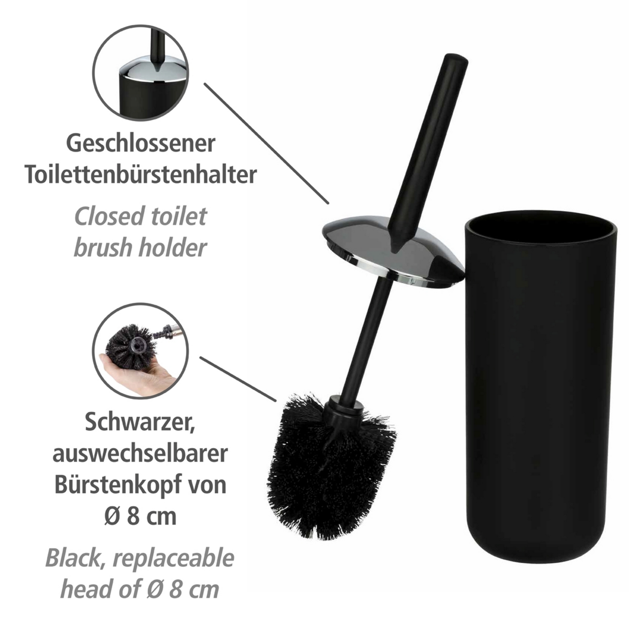 Bad-Accessoire-Set 'Brasil' schwarz 4-teilig